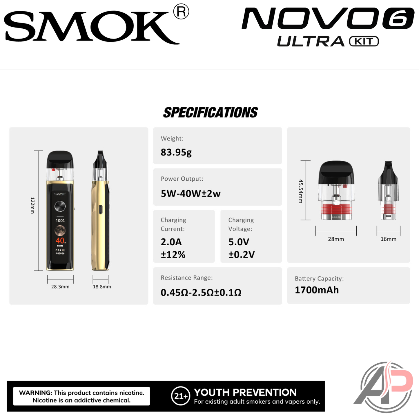 Smok Novo 6 Ultra Pod System Starter Kit Device