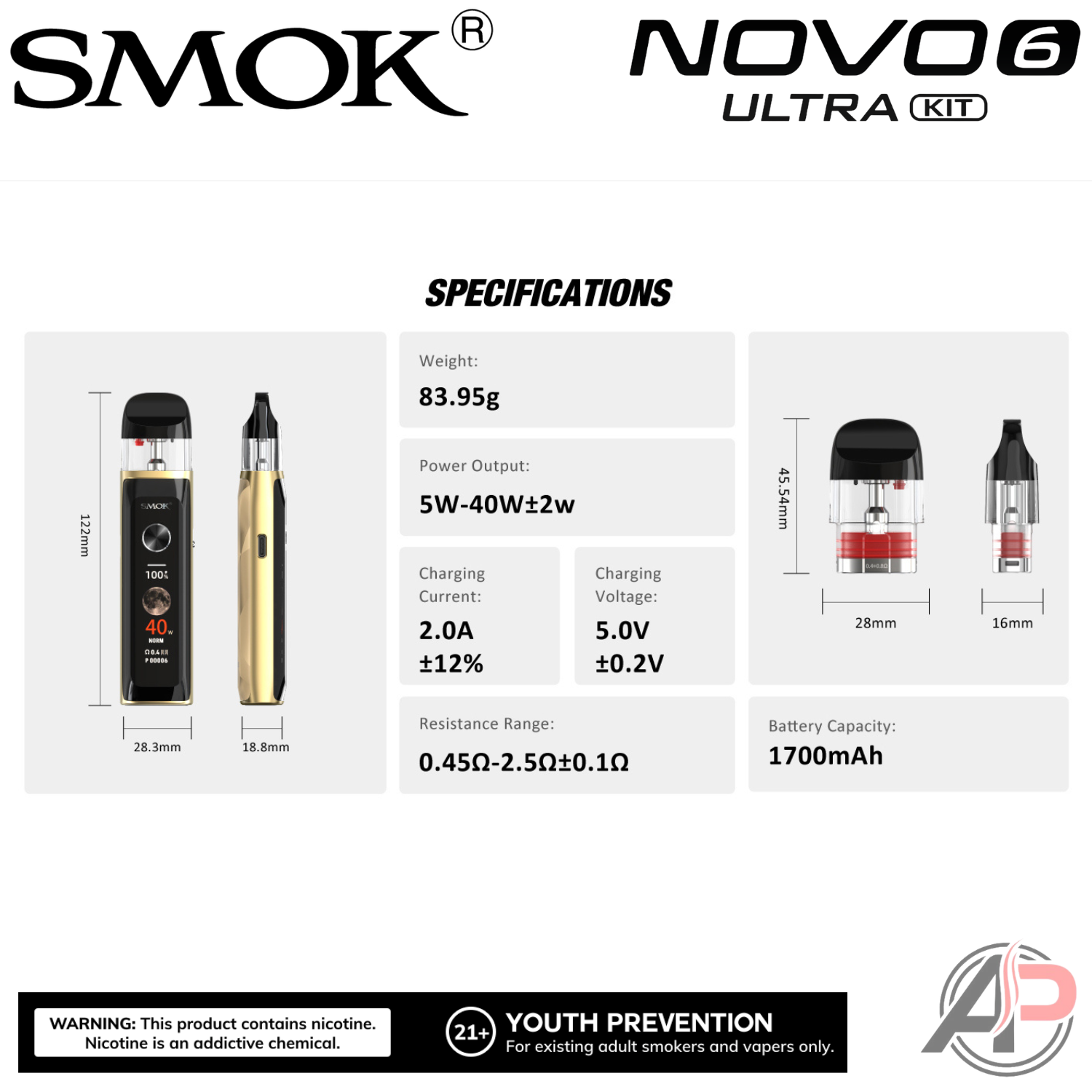 Smok Novo 6 Ultra Pod System Starter Kit Device
