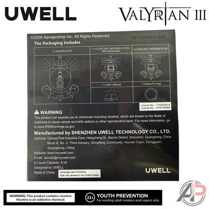 Uwell Valyrian 3 200W Box Mod Starter Kit Device