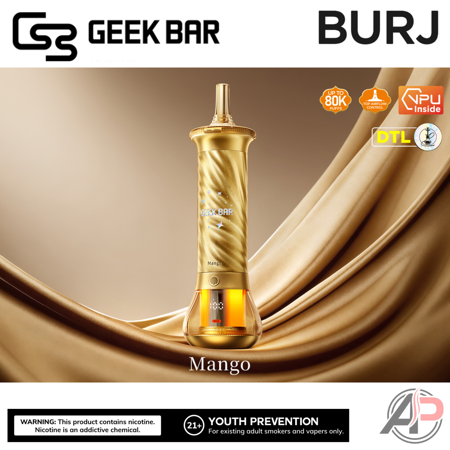 Geek Bar Burj 80K Puffs Hookah Disposable Vape Device