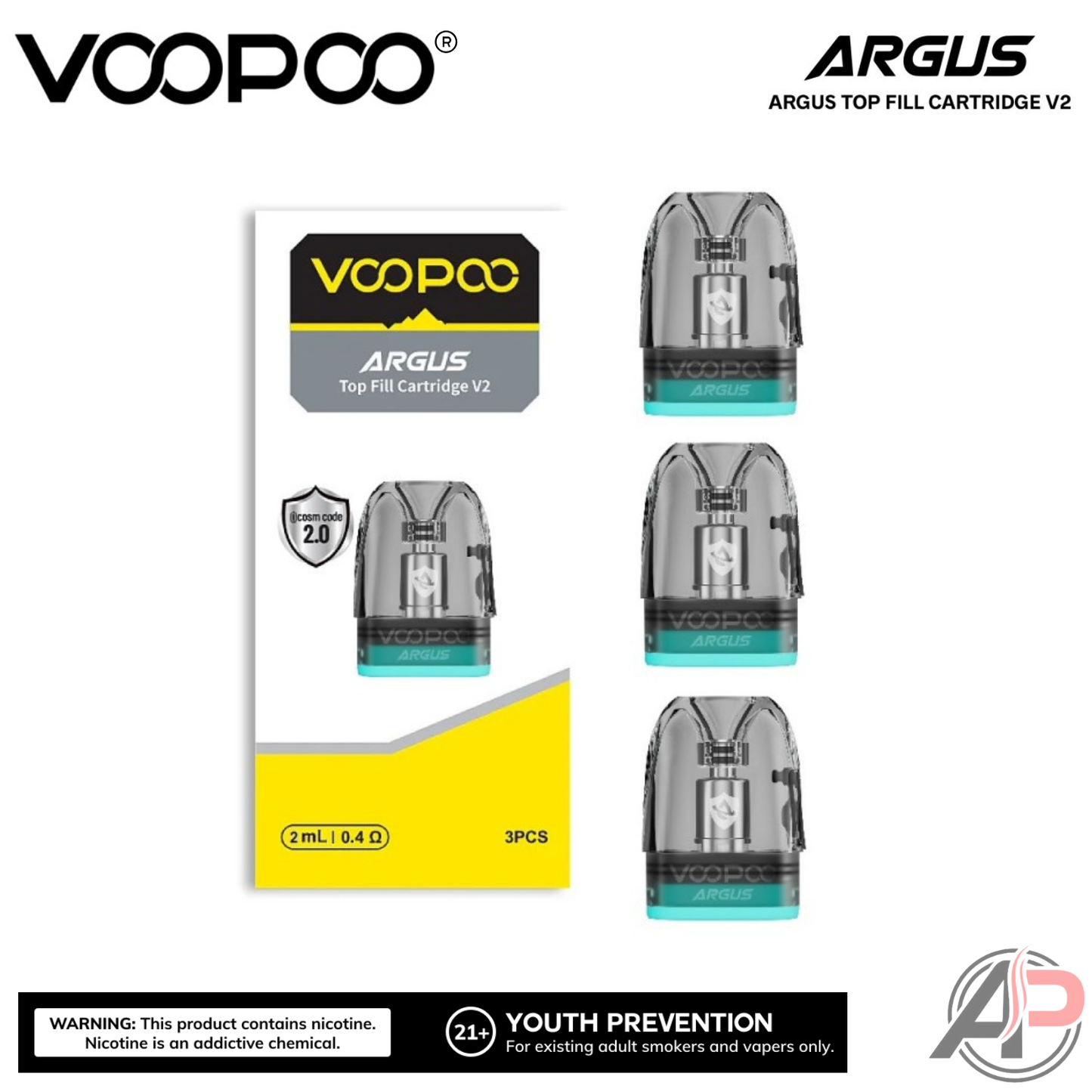 Voopoo Argus V2 Top Fill Replacement Pods 3 Pack