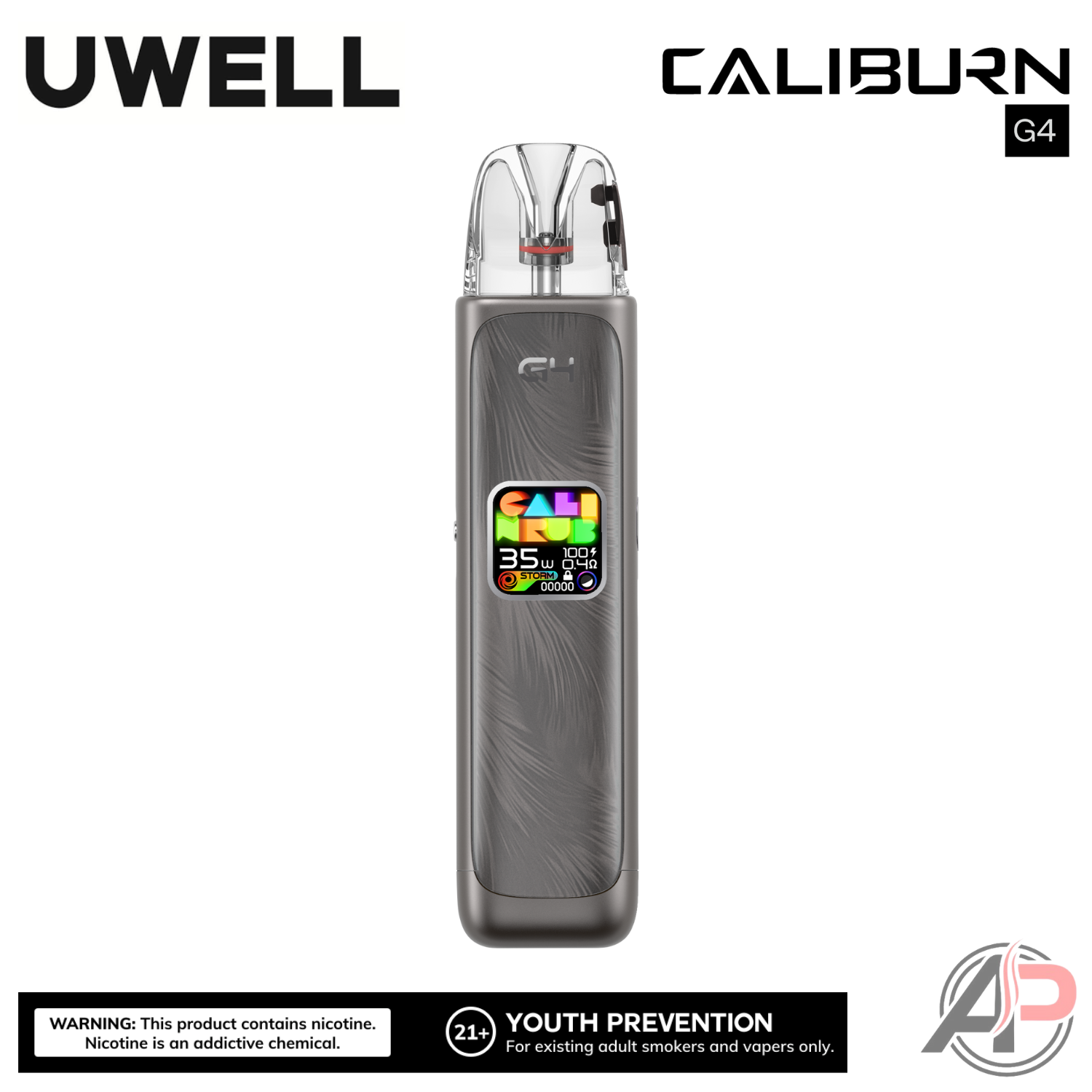 Caliburn G4 Pod Kit Uwell Caliburn G4 Pod System (Polar Black) By Uwell  Twilight Silver