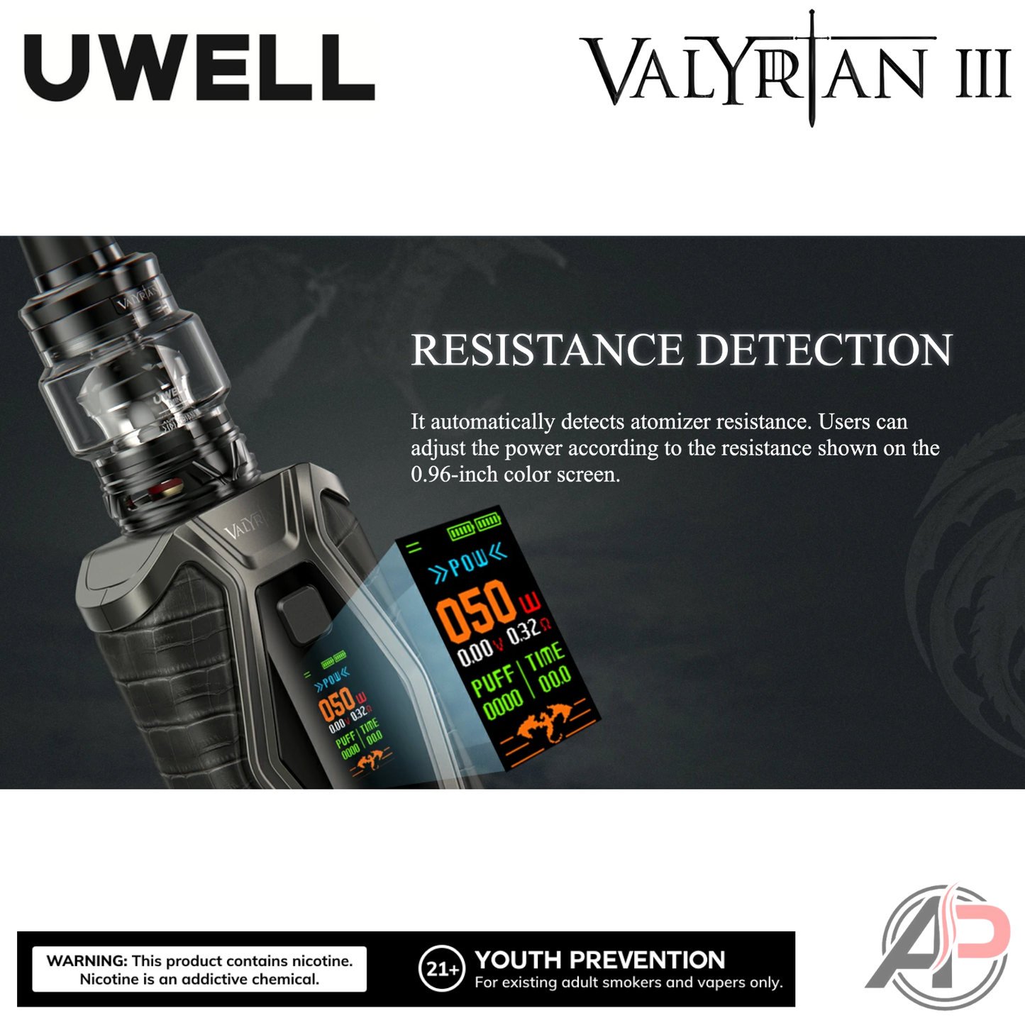 Uwell Valyrian 3 200W Box Mod Starter Kit Device