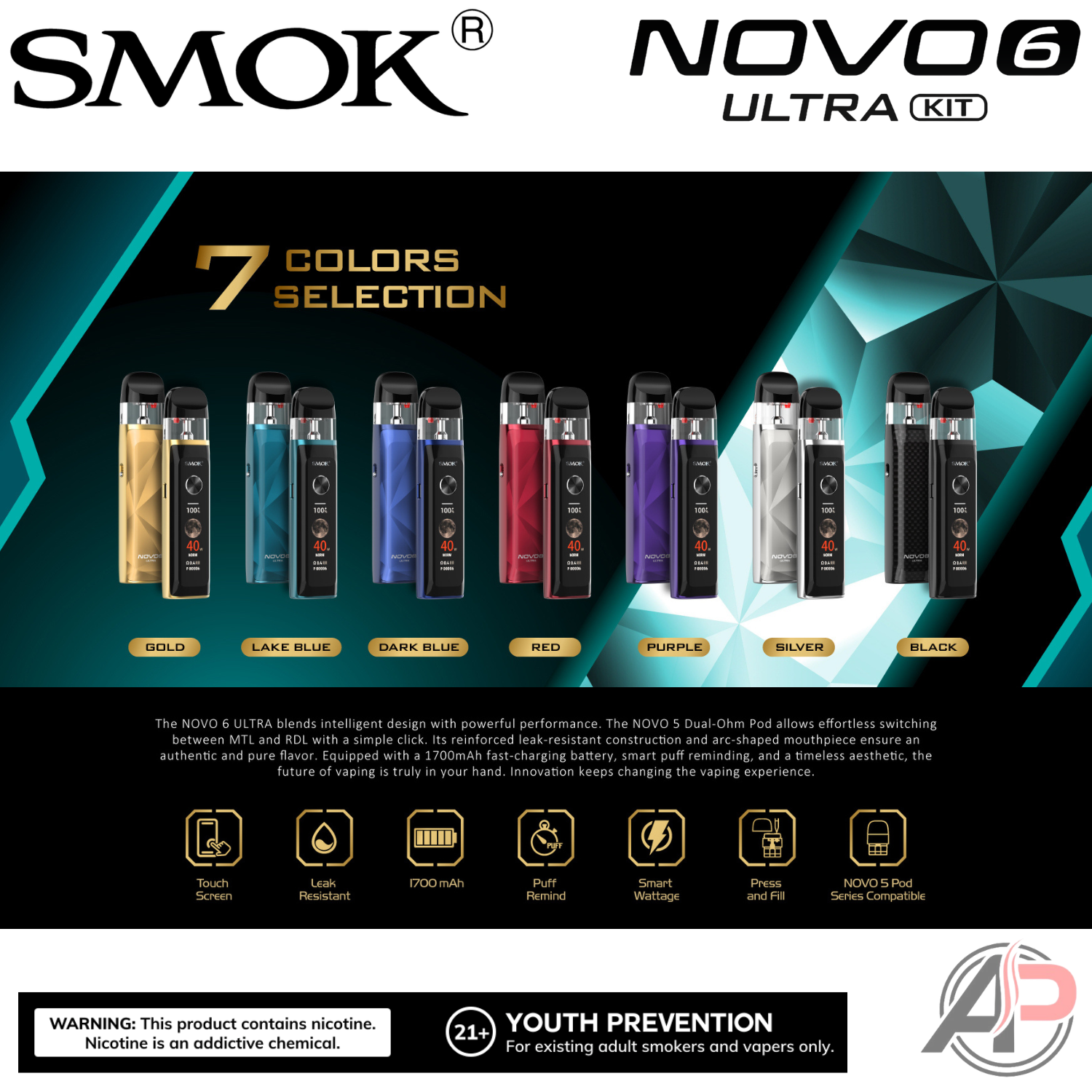 Smok Novo 6 Ultra Pod System Starter Kit Device