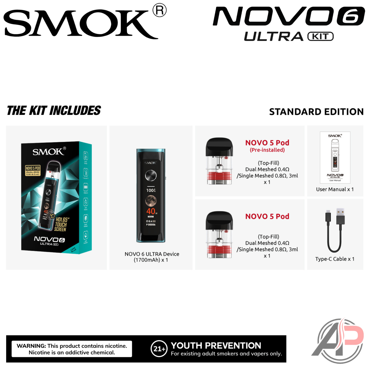Smok Novo 6 Ultra Pod System Starter Kit Device