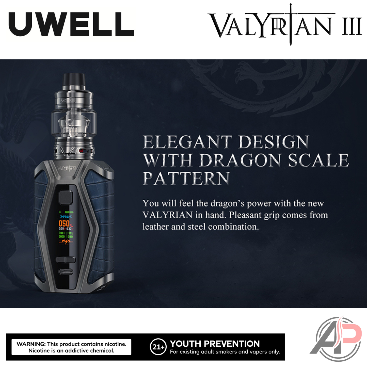 Uwell Valyrian 3 200W Box Mod Starter Kit Device