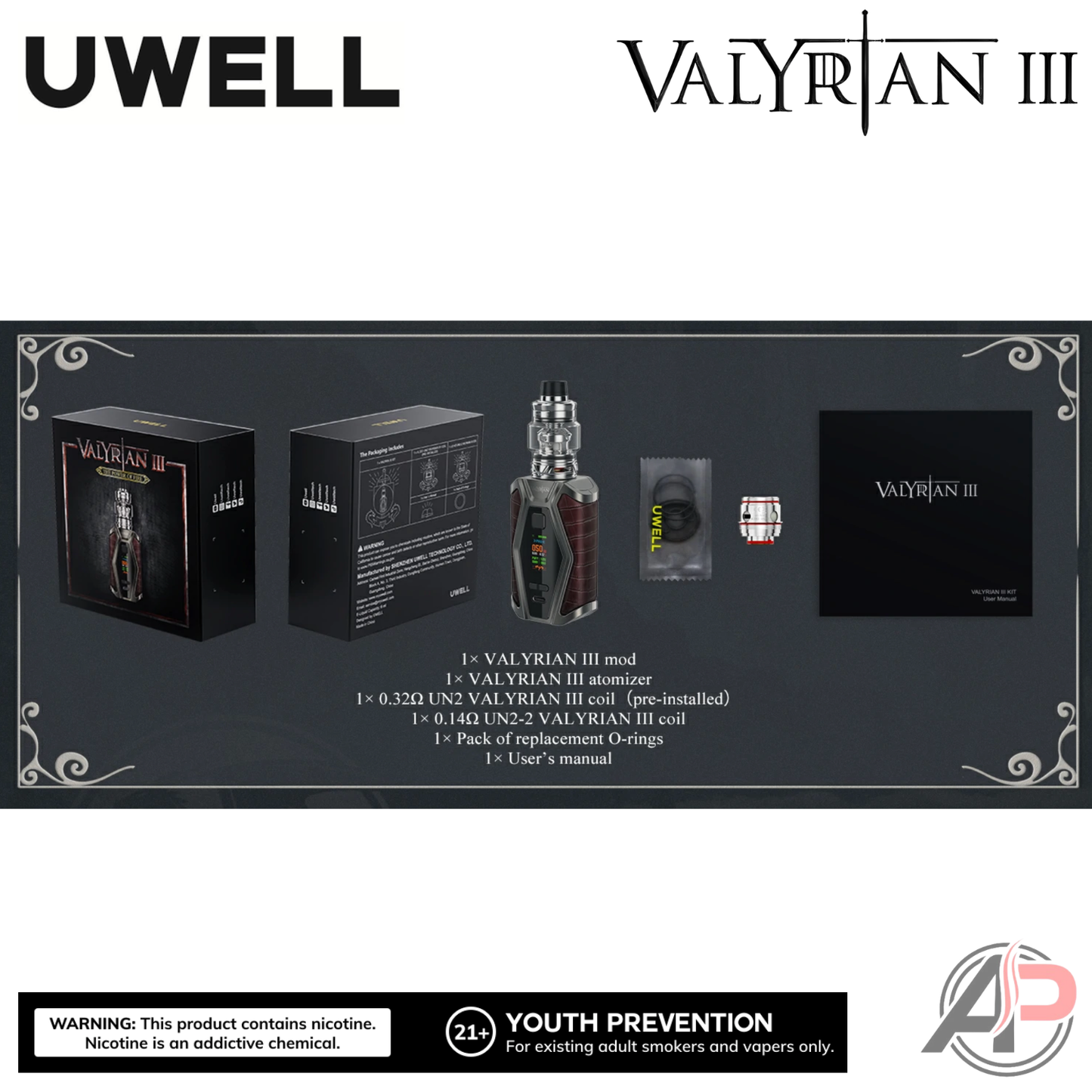 Uwell Valyrian 3 200W Box Mod Starter Kit Device