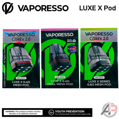 Vaporesso Luxe X Replacement Pods 2 Pack Apvs Vaporesso Luxe X Replacement Pods 2 Pack Apvs