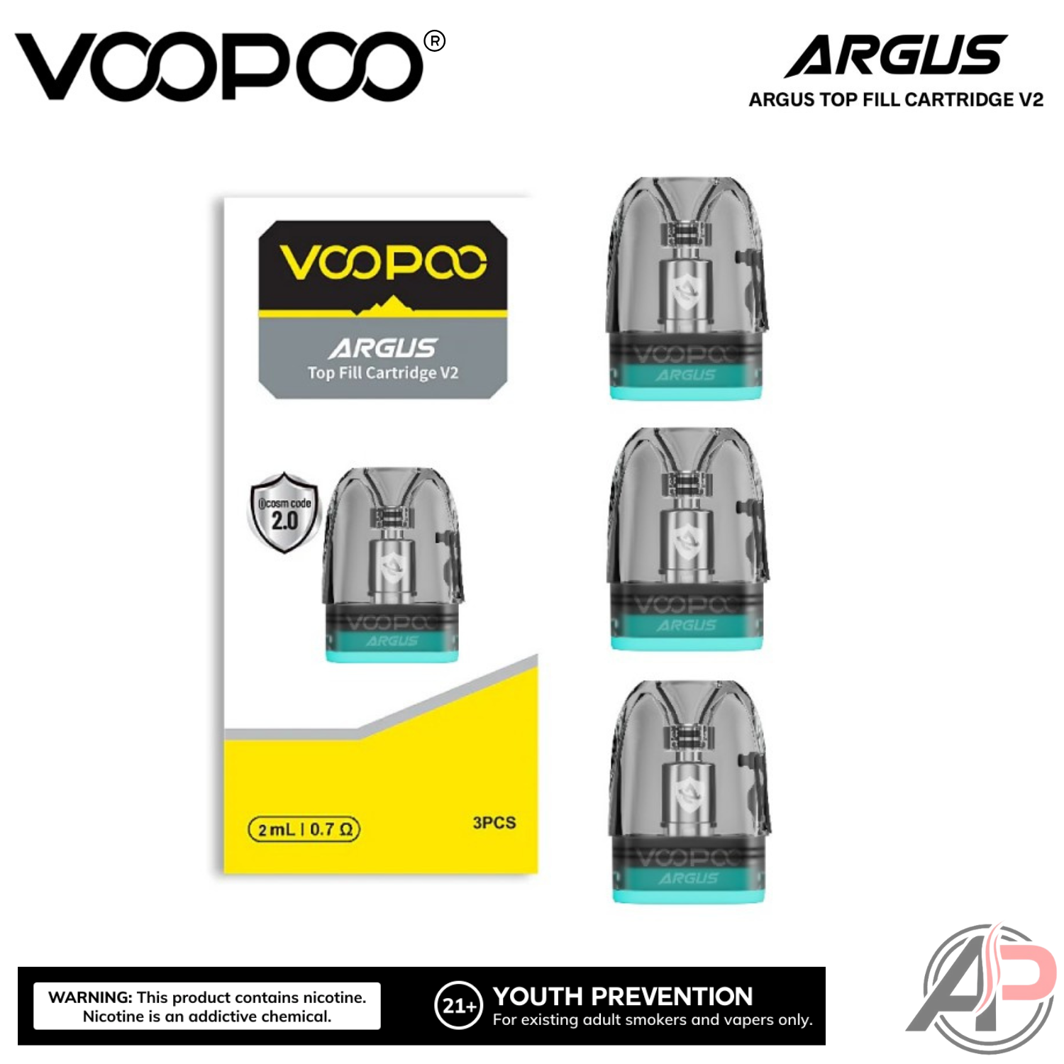 Voopoo Argus V2 Top Fill Replacement Pods 3 Pack