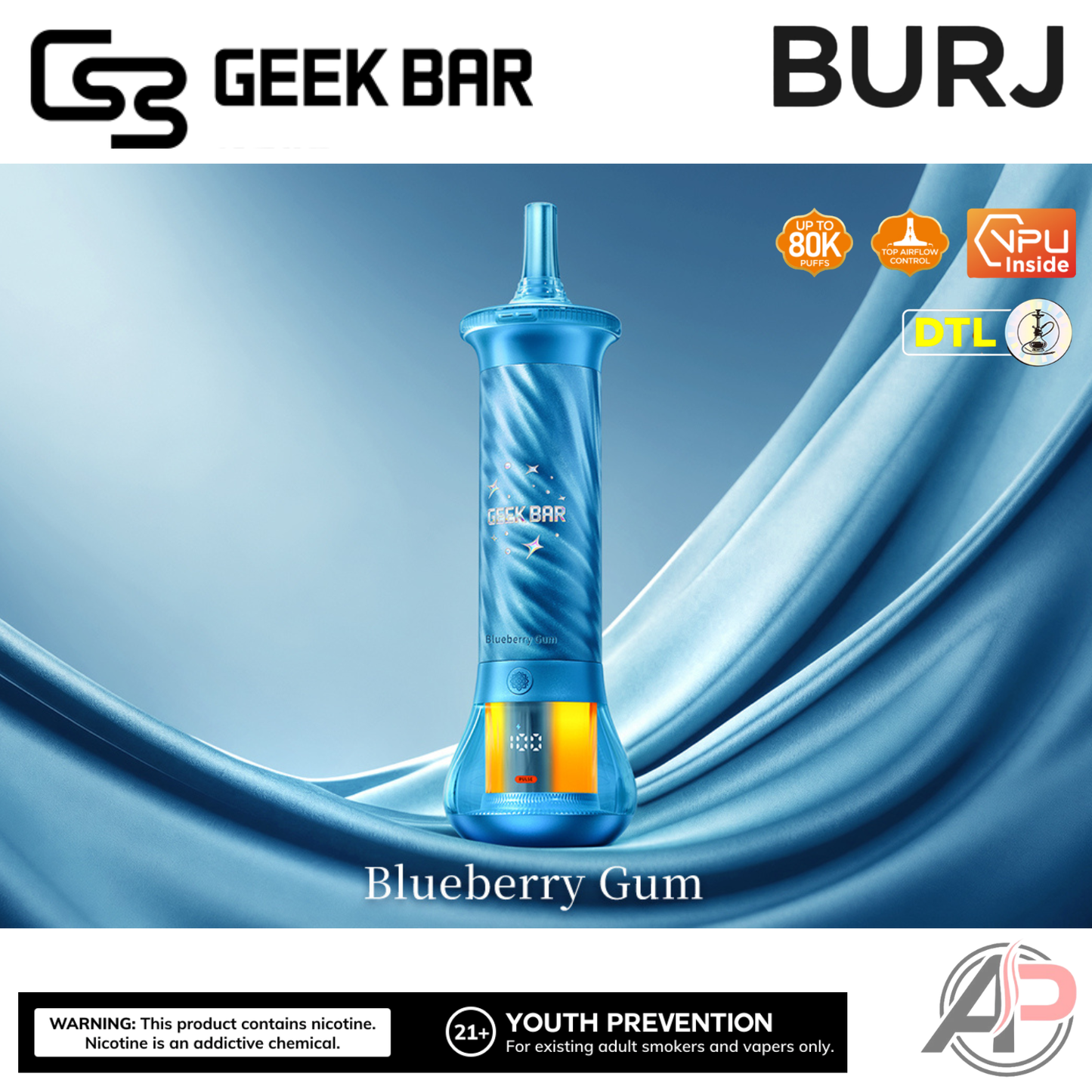 Geek Bar Burj 80K Puffs Hookah Disposable Vape Device
