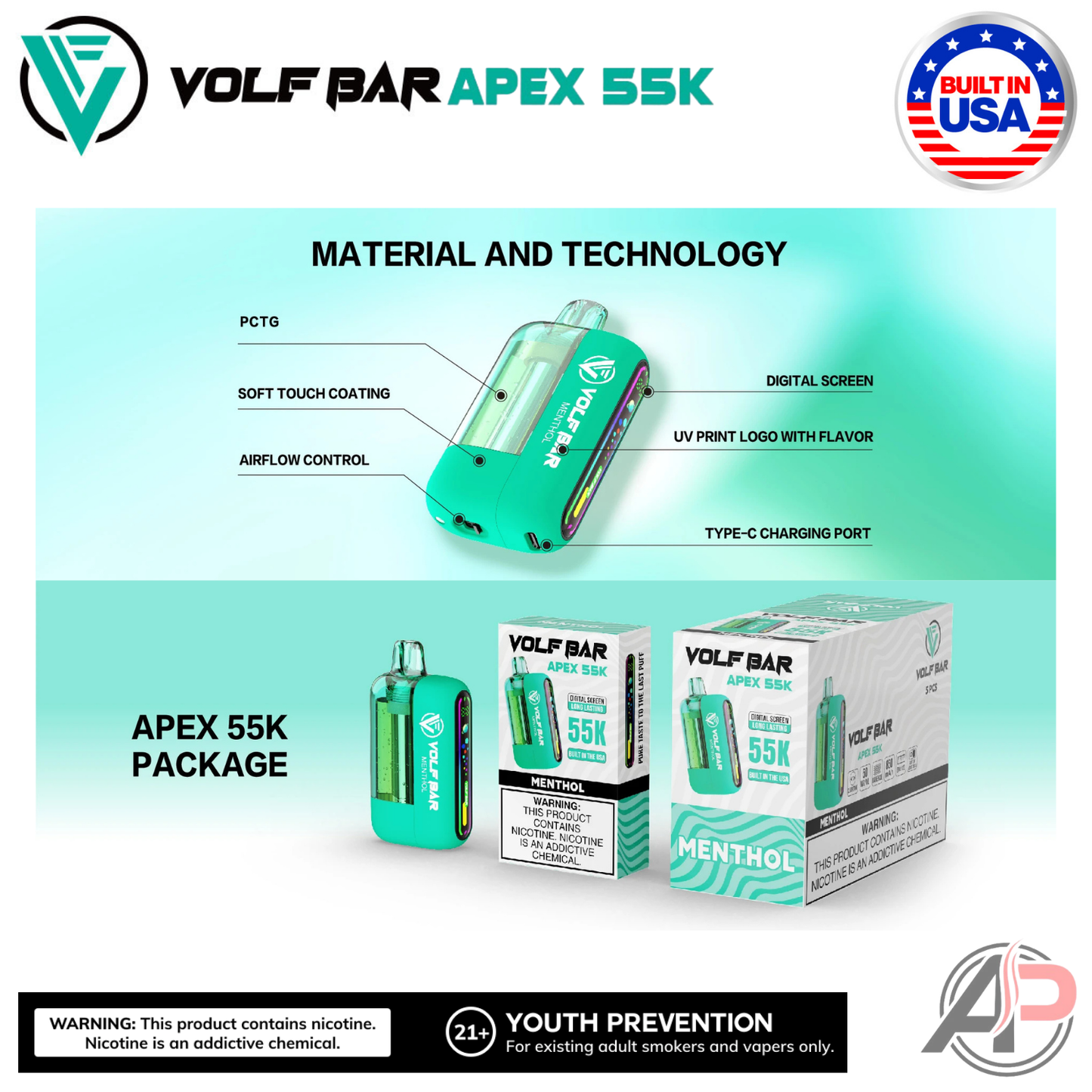 Volf Bar Apex 55,000 Puffs Disposable Vape Device