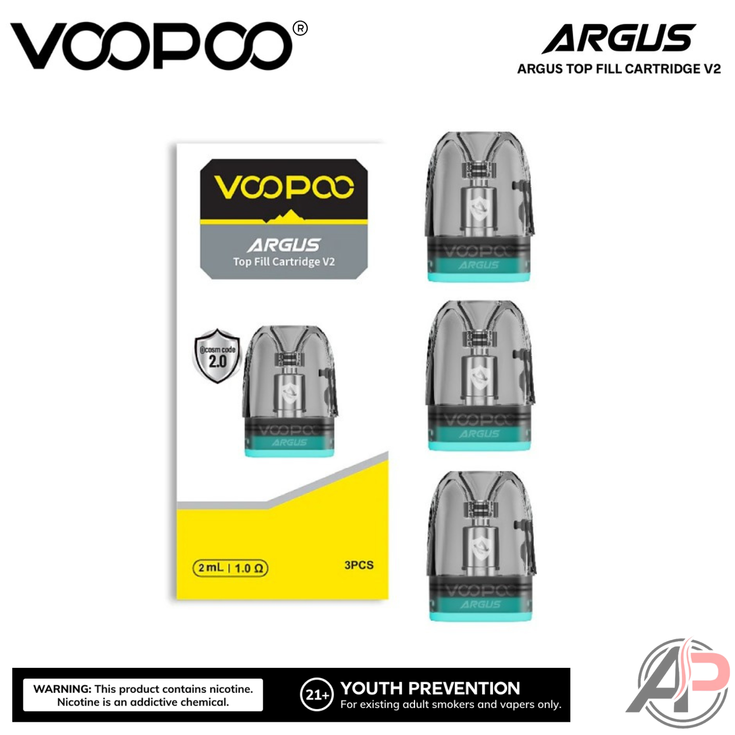 Voopoo Argus V2 Top Fill Replacement Pods 3 Pack