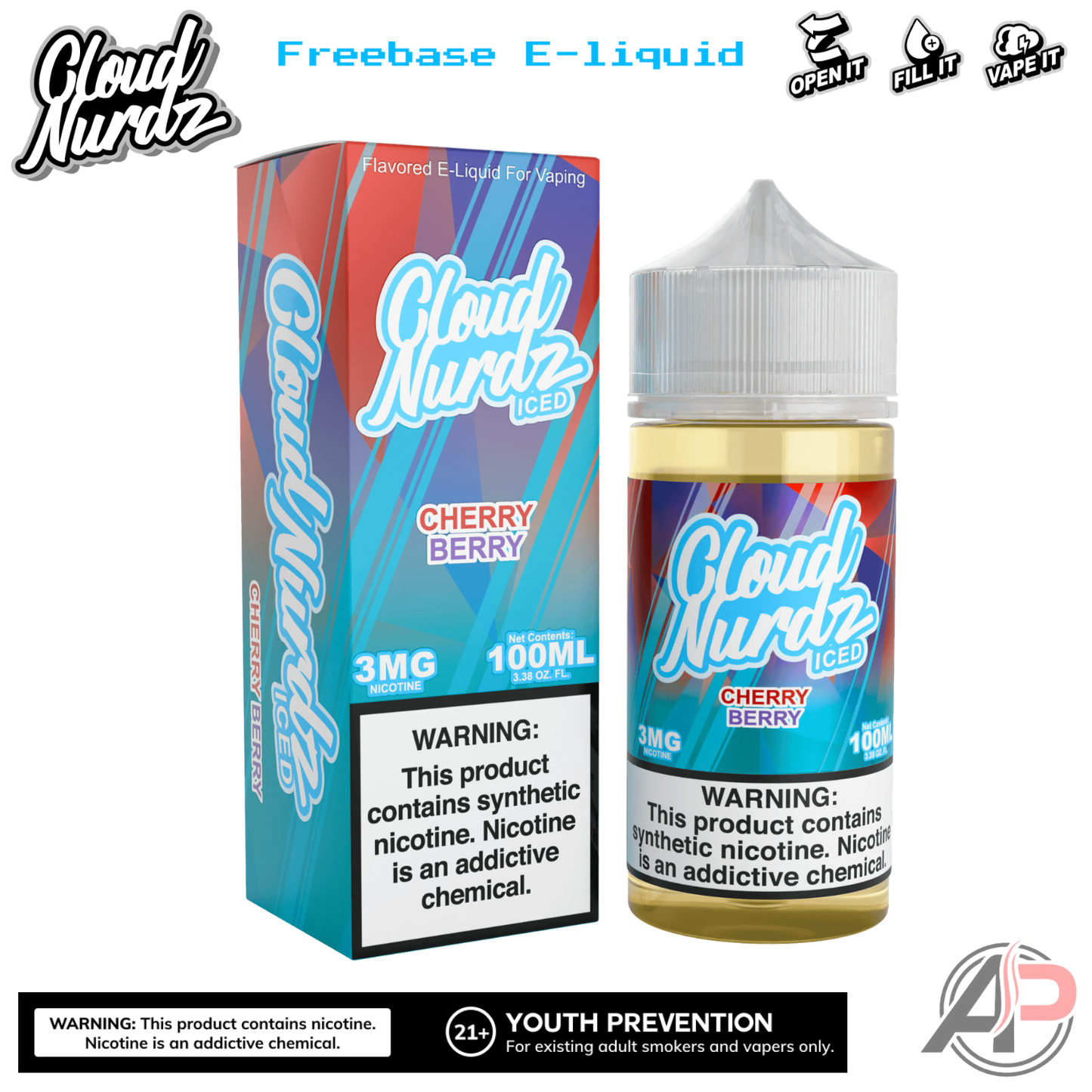 Cloud Nurdz Cherry Berry Iced E-Liquid 100mL