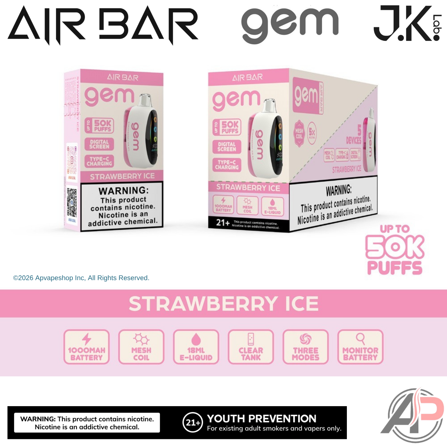 Air Bar Gem 50k Puffs Disposable Vape Device Apvs Air Bar Gem 50k Puffs Disposable Vape Device Apvs