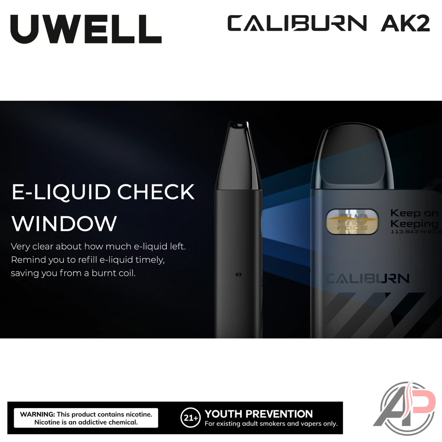 Uwell Caliburn AK2 15W Pod System Starter Kit Device