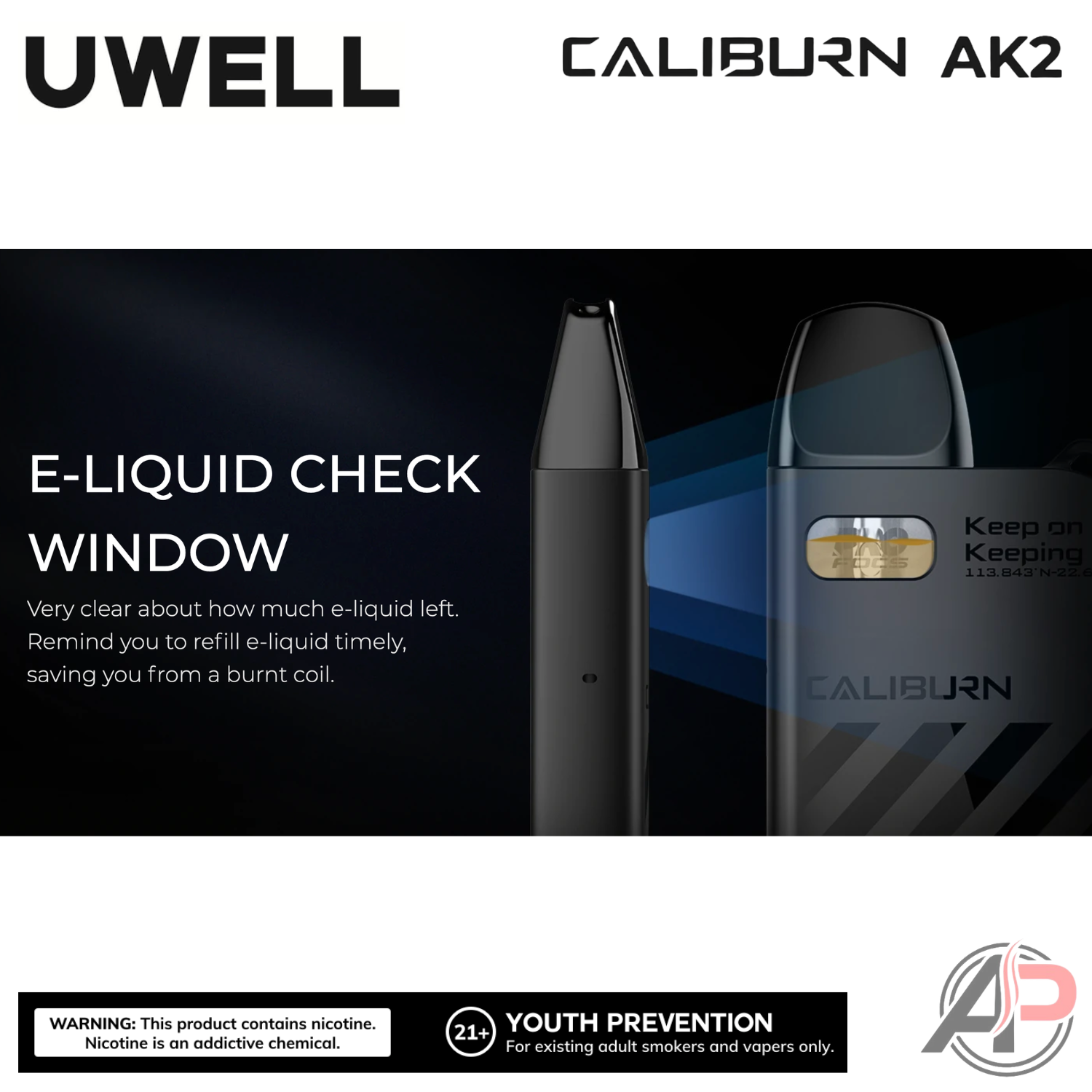 Uwell Caliburn AK2 15W Pod System Starter Kit Device