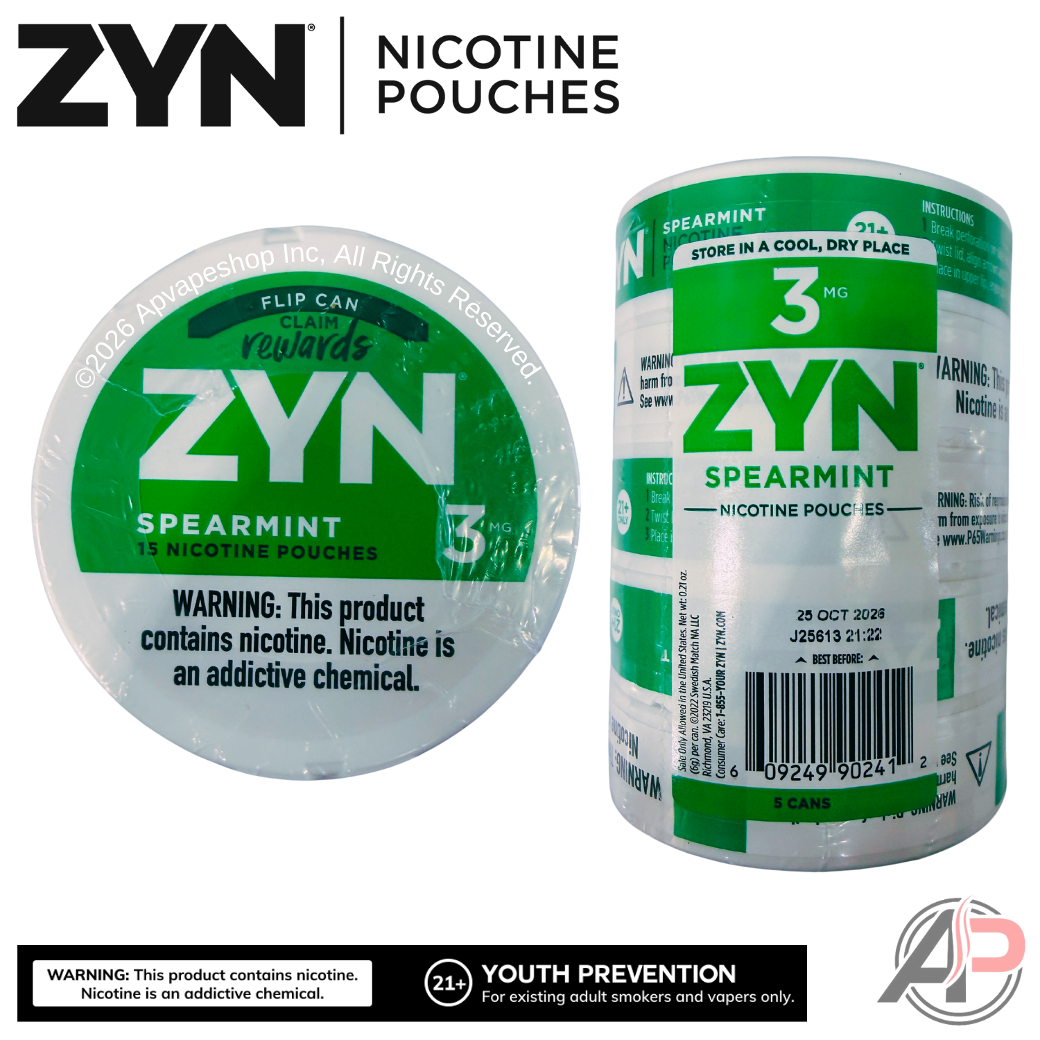 Zyn Nicotine Pouches Spearmint 3mg