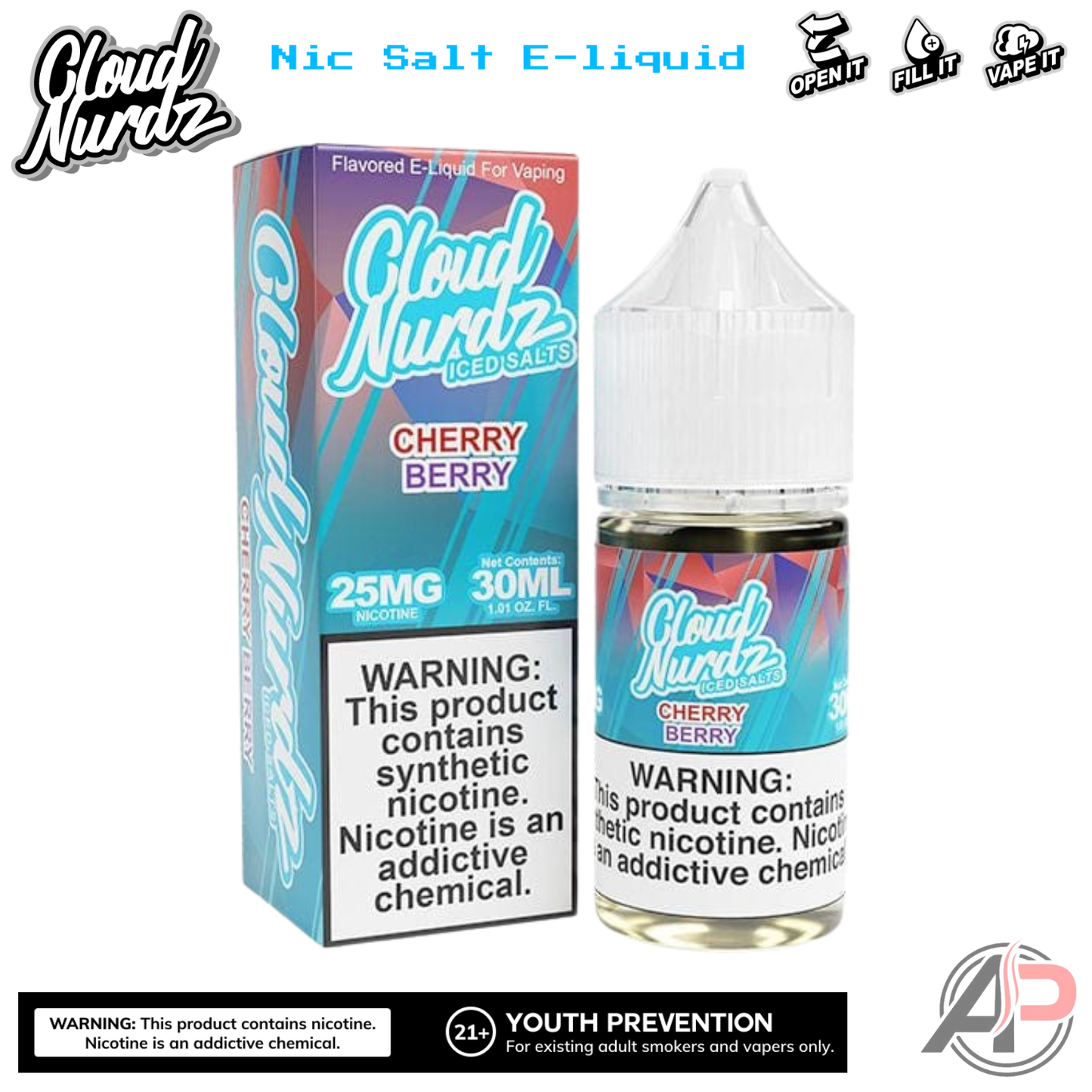 Cloud Nurdz Cherry Berry Iced E-Liquid 100mL
