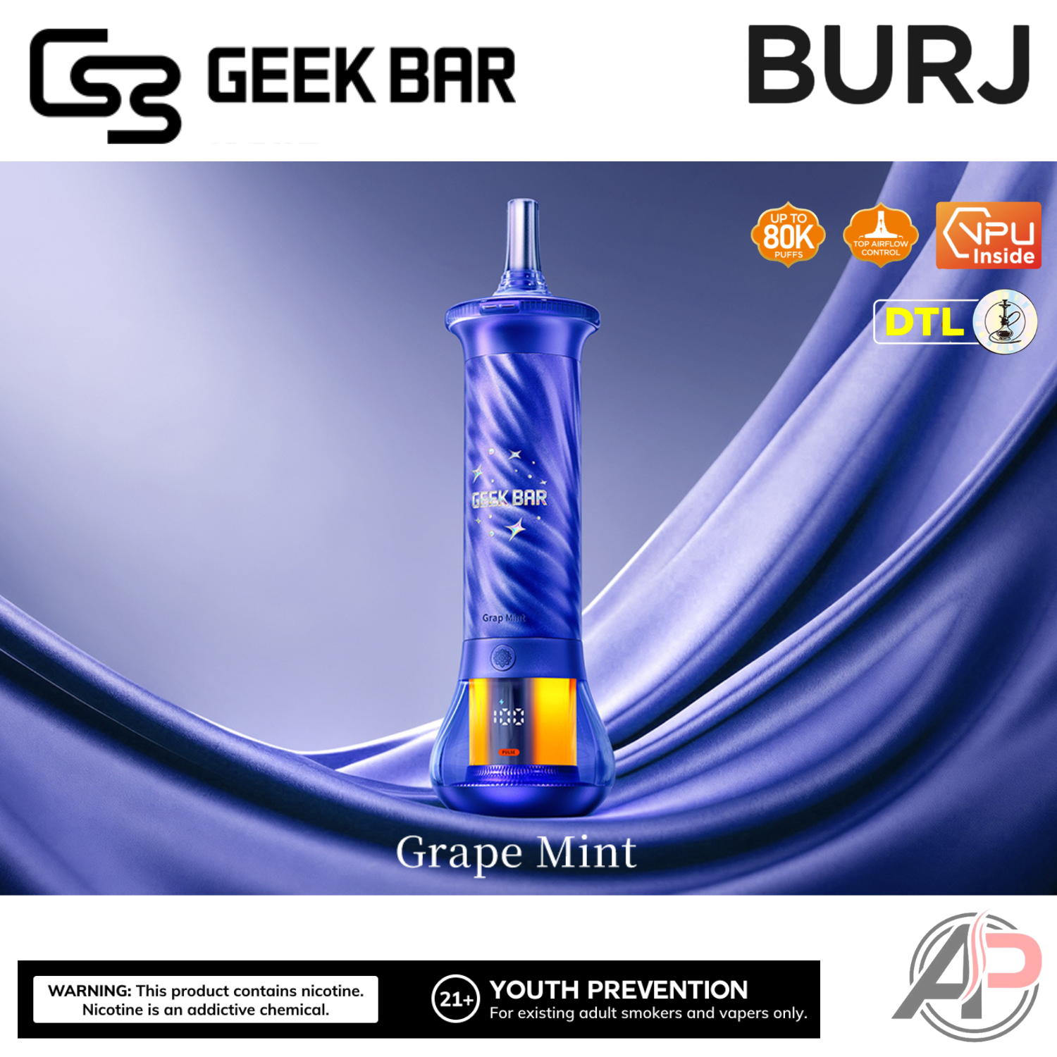 Geek Bar Burj 80K Puffs Hookah Disposable Vape Device