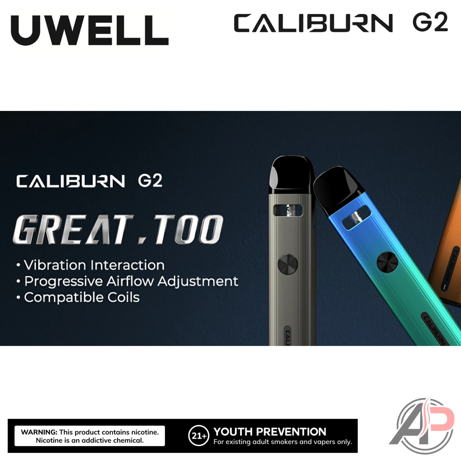 Uwell Caliburn G2 18w Vape Pod System Starter Kit Device Apvs Uwell Caliburn G2 18w Vape Pod System Starter Kit Device Apvs