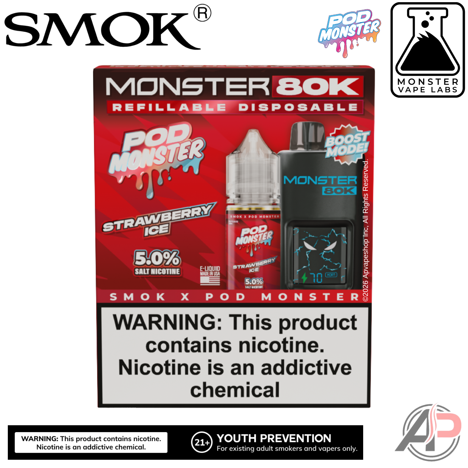 Smok Monster 80k Puffs Refillable Disposable Vape Device