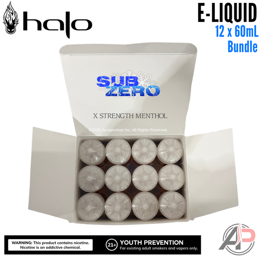Halo SubZero X Strength Menthol E-Liquid 60mL 12 Bottle Bundle Box