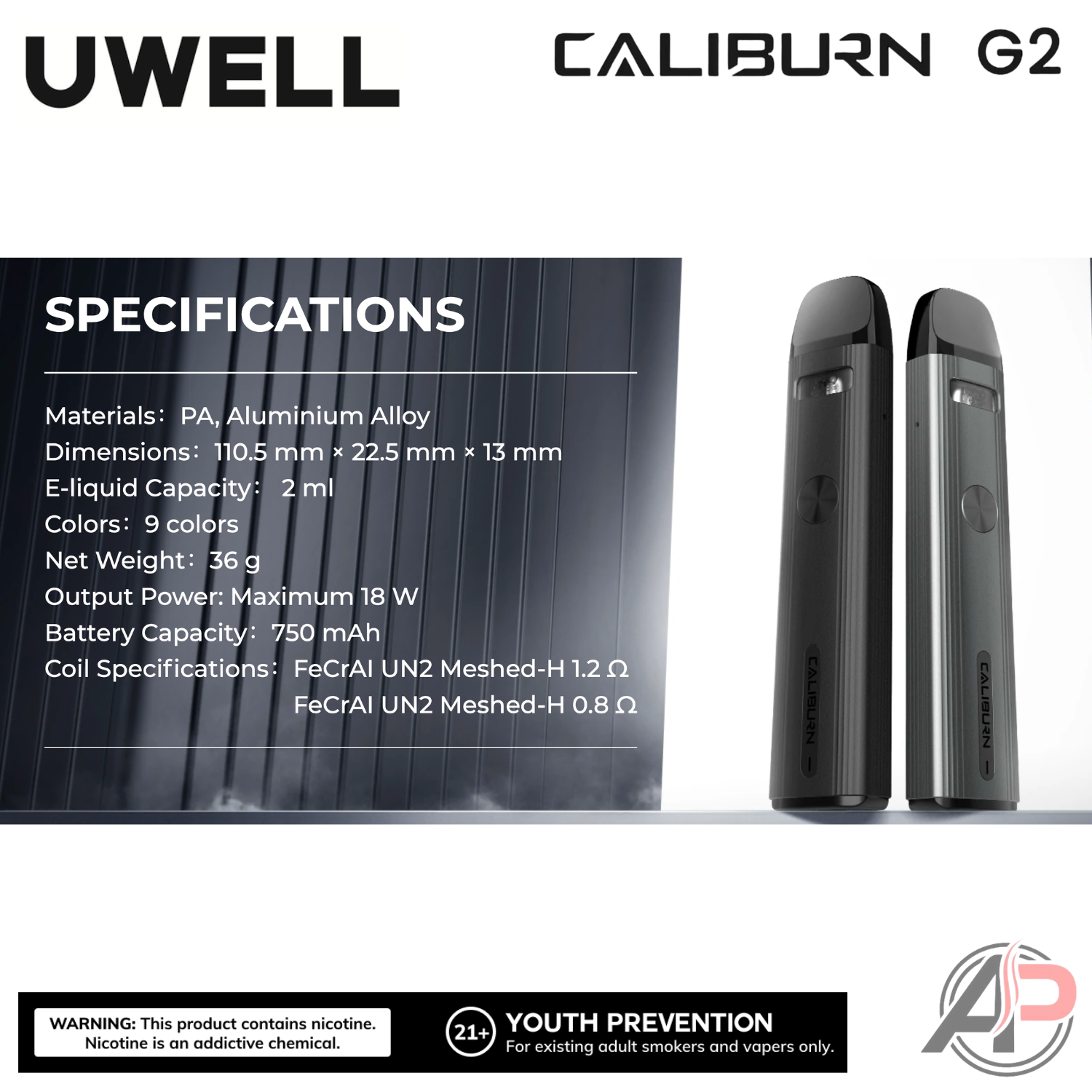 Uwell Caliburn G2 18w Vape Pod System Starter Kit Device Apvs Uwell Caliburn G2 18w Vape Pod System Starter Kit Device Apvs
