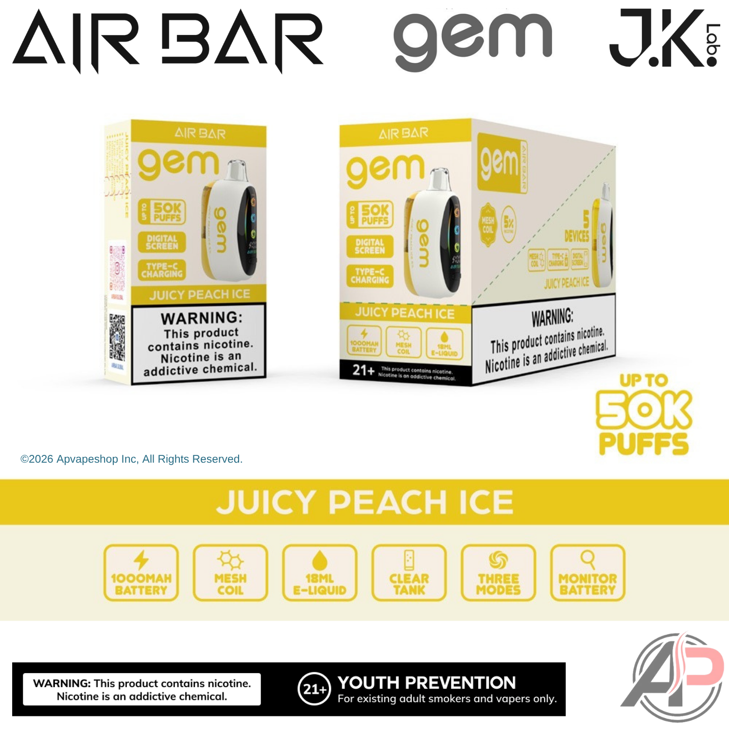 Air Bar Gem 50k Puffs Disposable Vape Device Apvs Air Bar Gem 50k Puffs Disposable Vape Device Apvs