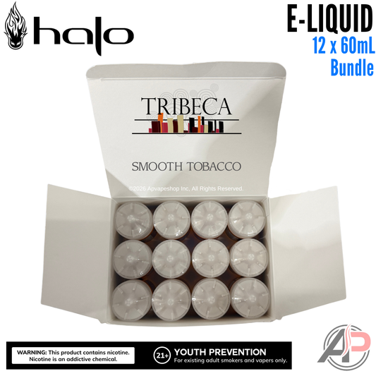 Halo Tribeca Smooth Tobacco E-Liquid 60mL 12 Bottle Bundle Box