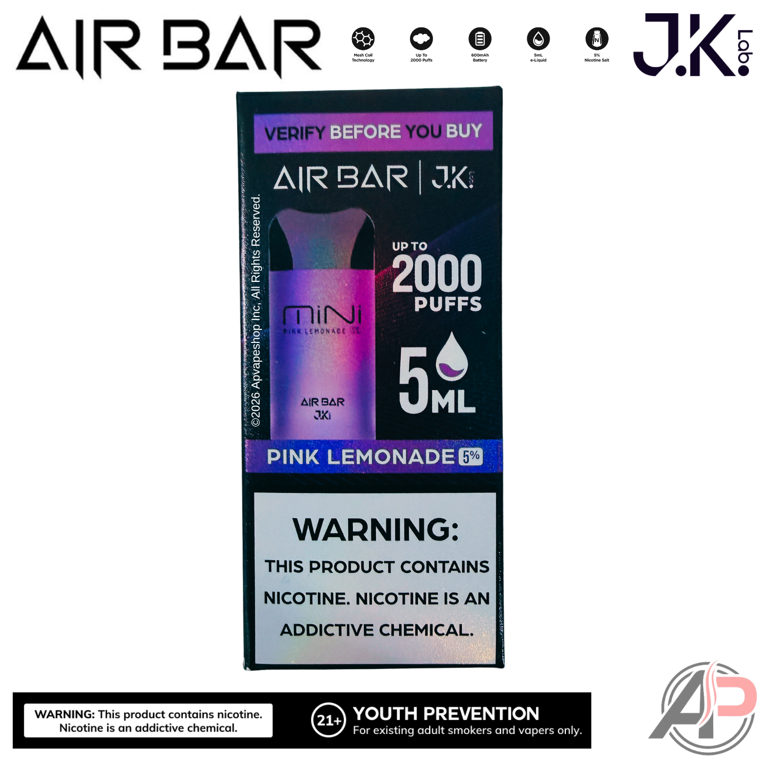 Air Bar Mini 2000 Puffs Disposable Vape Device