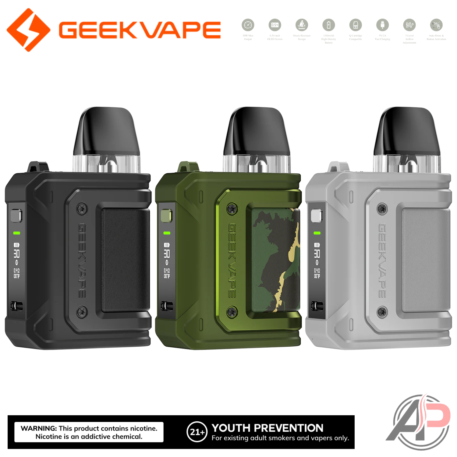 Geek Vape Aegis Hero Q 30W Pod System Starter Kit Device Apvs Geek Vape Aegis Hero Q 30W Pod System Starter Kit Device Apvs
