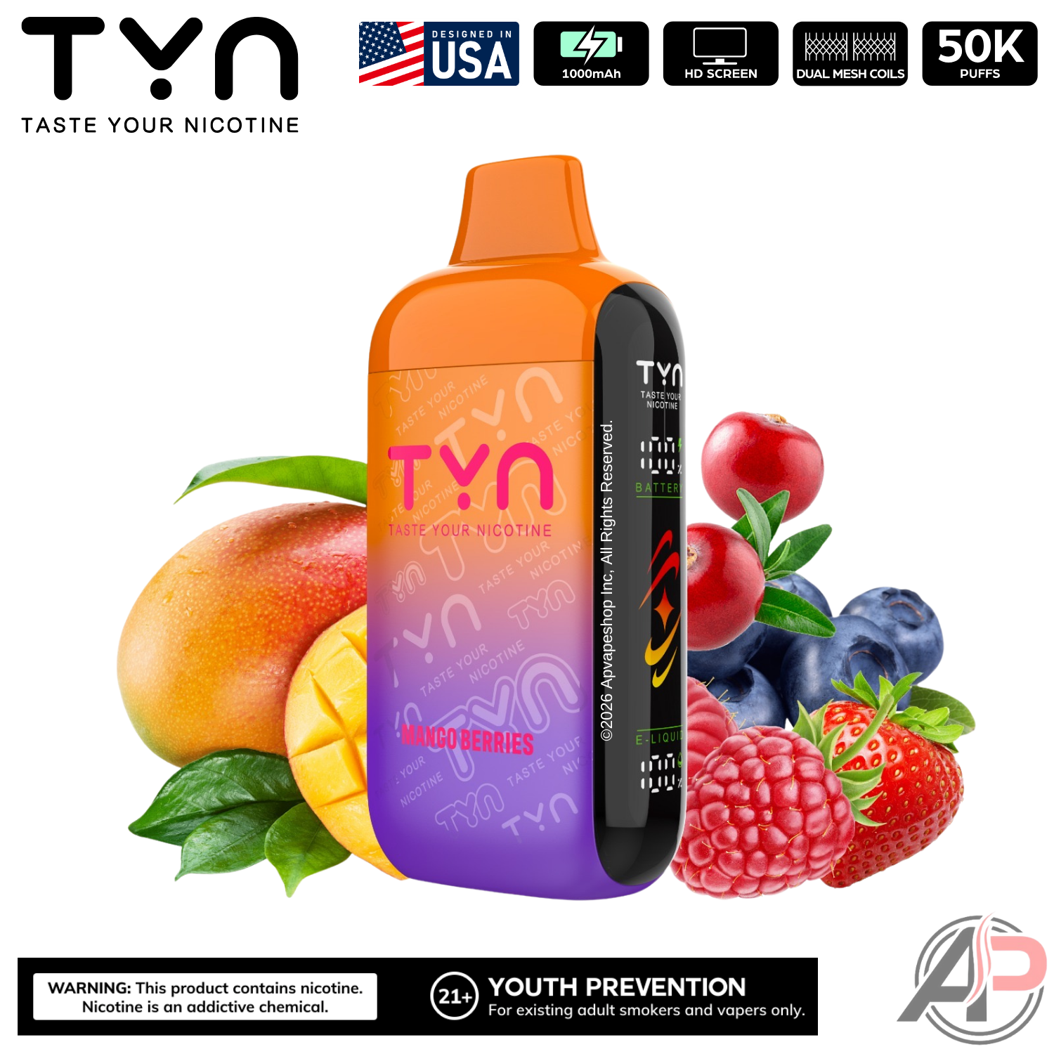 Tyn 50000 Puffs Disposable Vape All Flavors Apvs Tyn 50000 Puffs Disposable Vape All Flavors Apvs