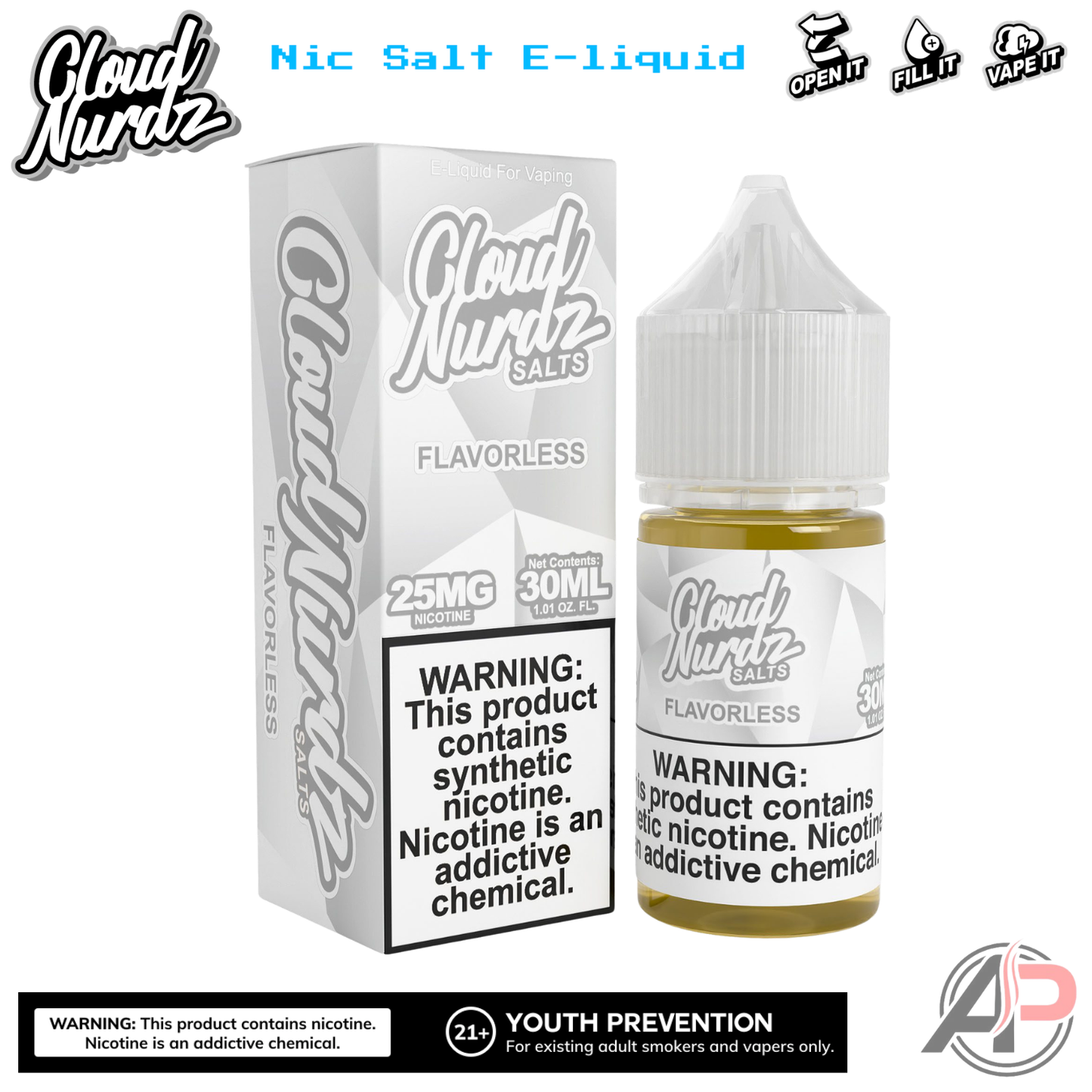 Cloud Nurdz Flavorless E-Liquid 100mL