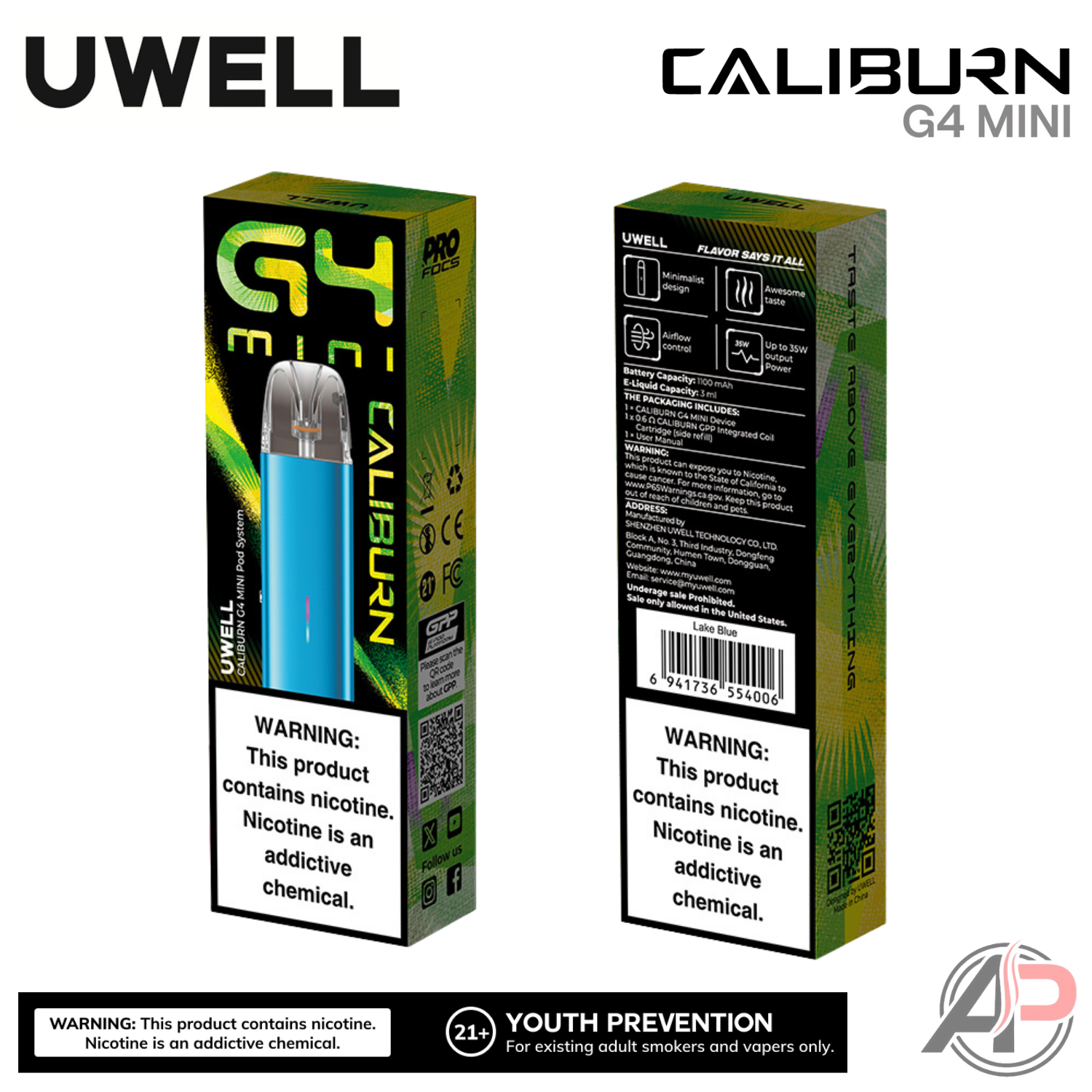 Uwell Caliburn G4 Mini Pods System Starter Kit Device Apvs Uwell Caliburn G4 Mini Pods System Starter Kit Device Apvs