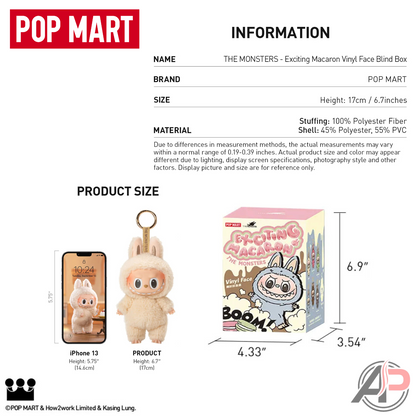 Pop Mart Labubu The Monsters Exciting Macaron Series Vinyl Face Blind Box