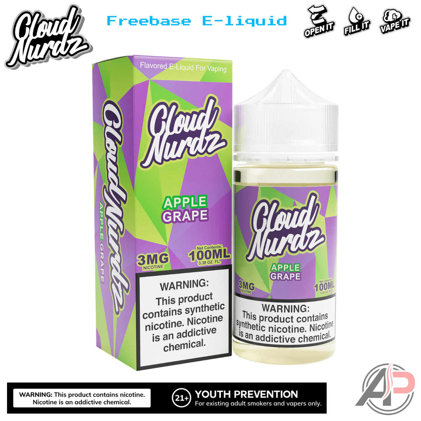 Cloud Nurdz Apple Grape E-Liquid 100mL