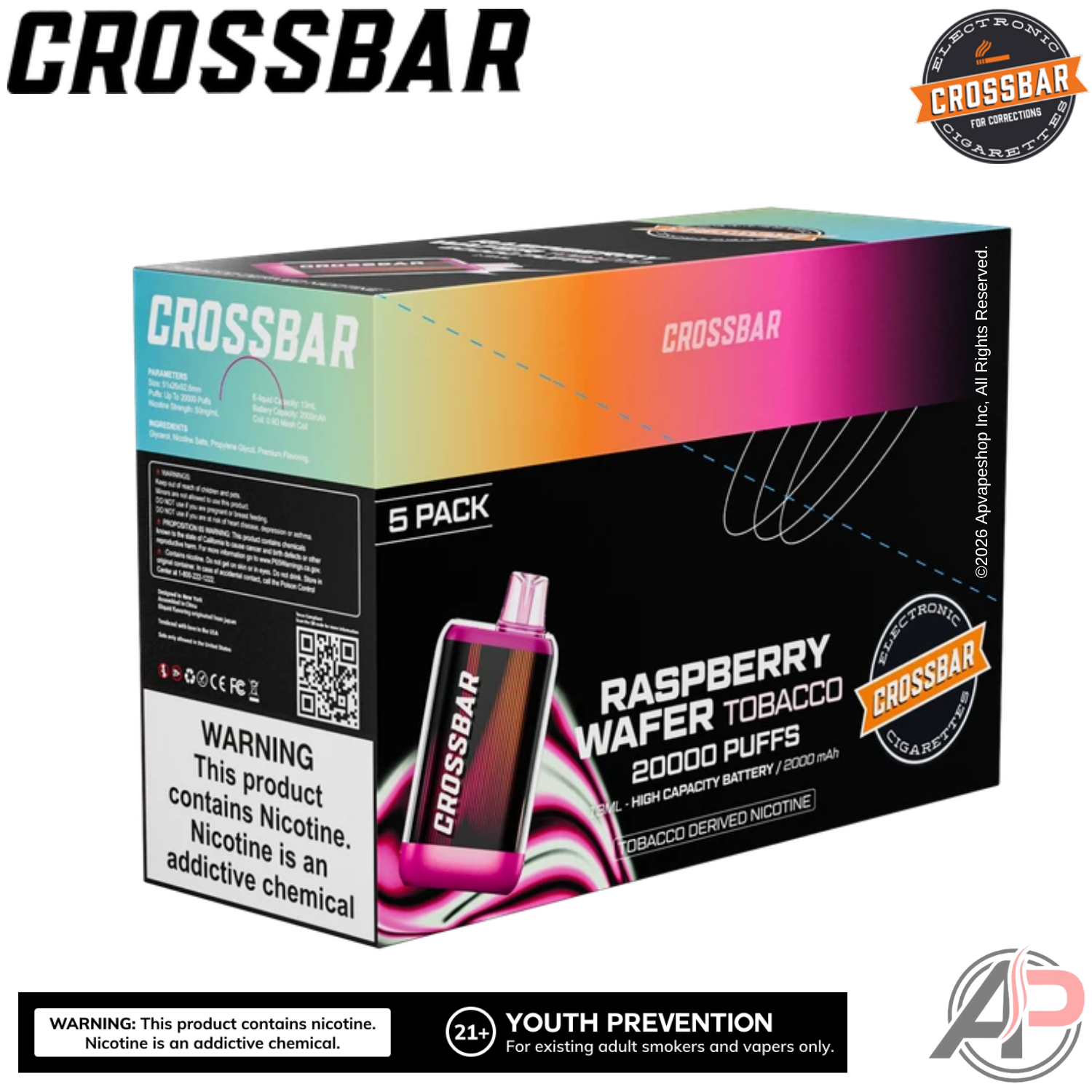 Crossbar 20,000 Puffs Disposable Vape Device Apvs Crossbar 20,000 Puffs Disposable Vape Device Apvs