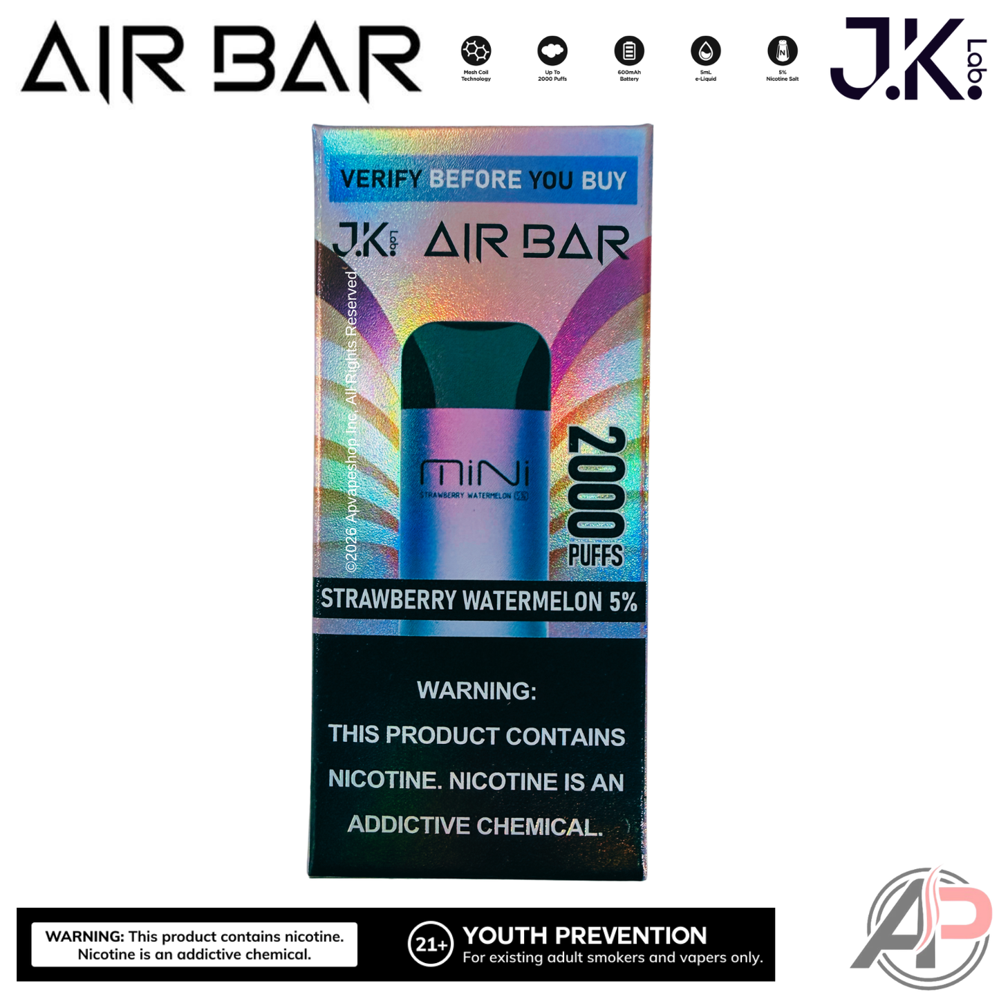 Air Bar Mini 2000 Puffs Disposable Vape Device