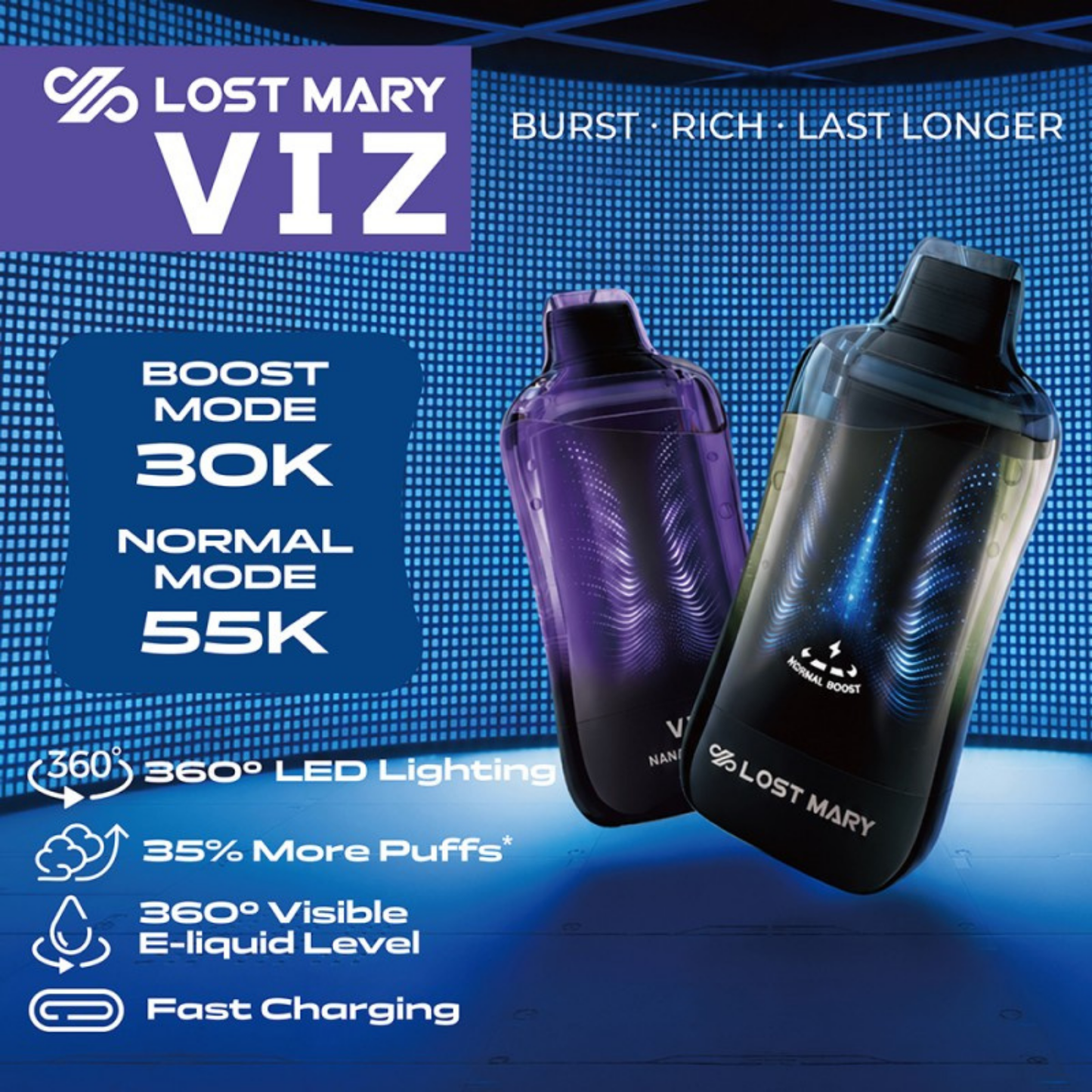 Lost Mary Viz 55,000 Puffs Disposable Vape Device