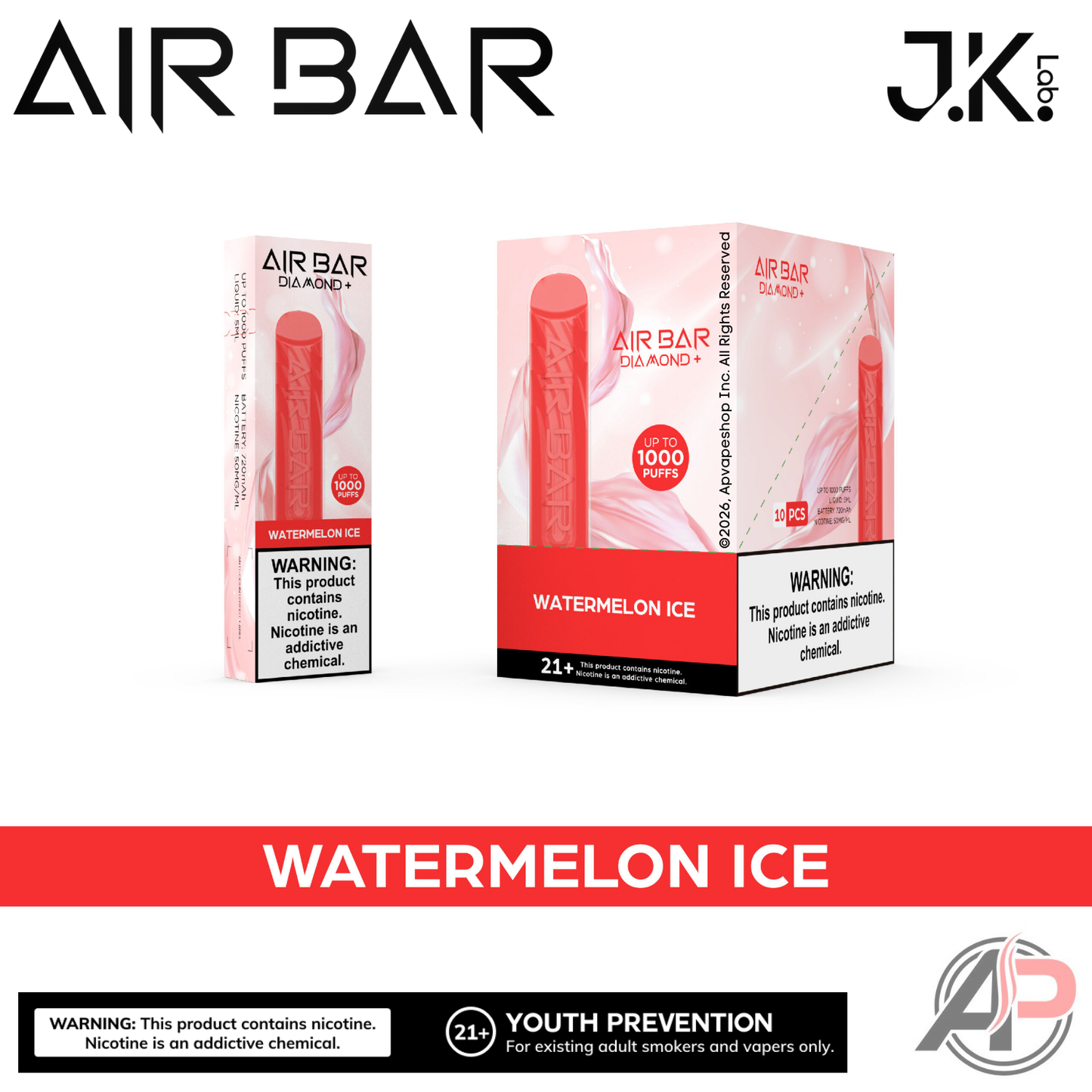 Air Bar Diamond+ Plus 1000 Puffs Disposable Vape Device