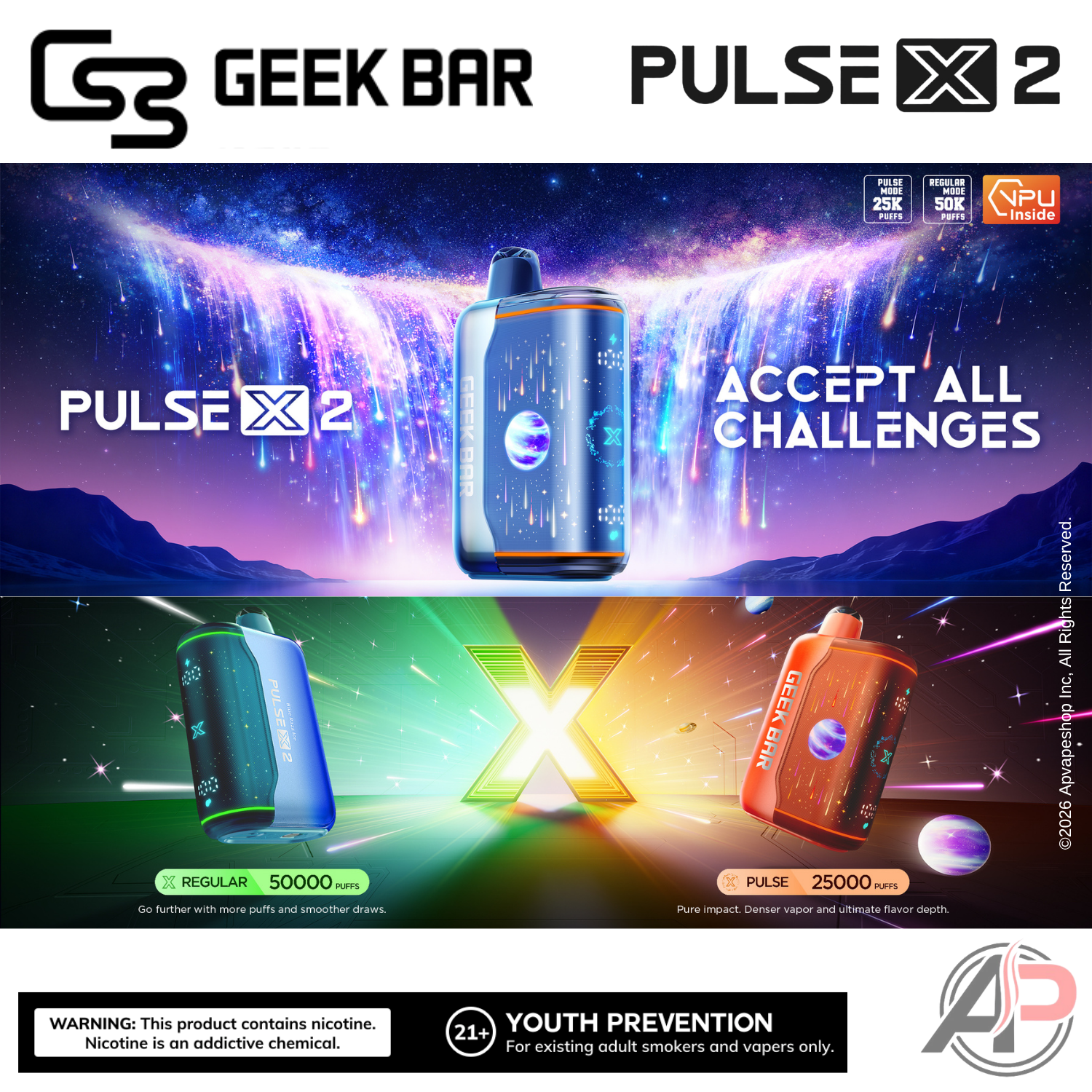 Geek Bar Pulse X 2 50,000 Puffs Disposable Vape Device Apvs Geek Bar Pulse X 2 50,000 Puffs Disposable Vape Device Apvs