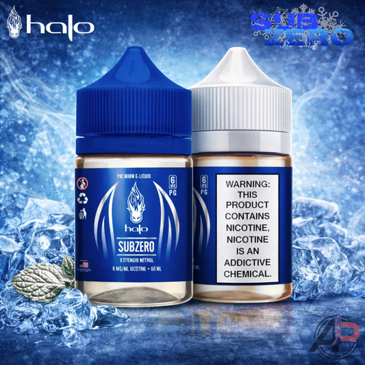 Halo SubZero X Strength Menthol E-Liquid 60ml 12 Bottle Bundle Box
