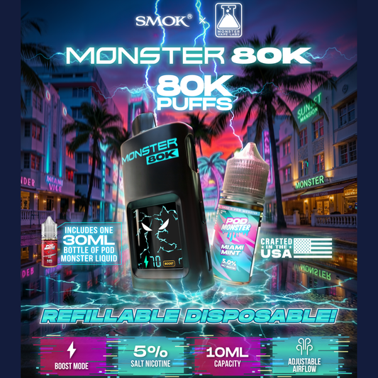 Smok Monster 80k Puffs Refillable Disposable Vape Device
