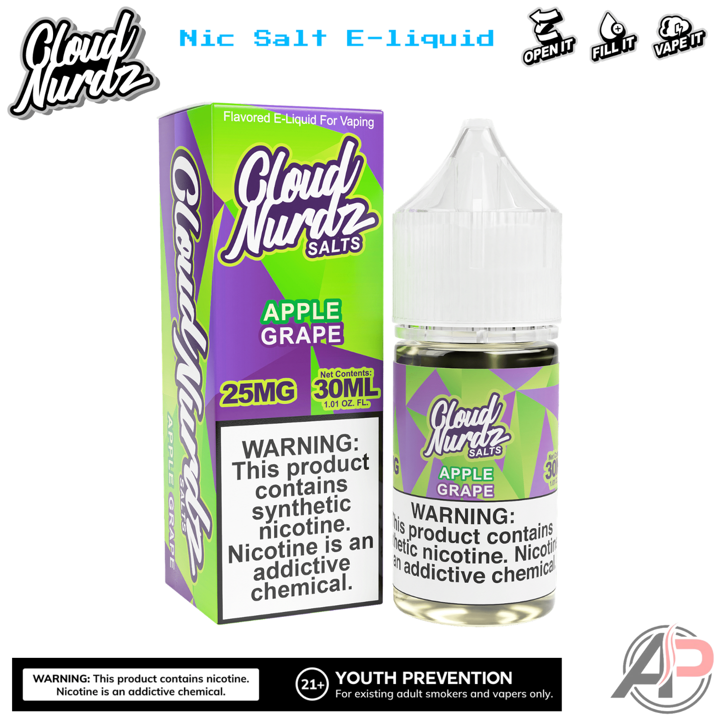 Cloud Nurdz Apple Grape E-Liquid 100mL