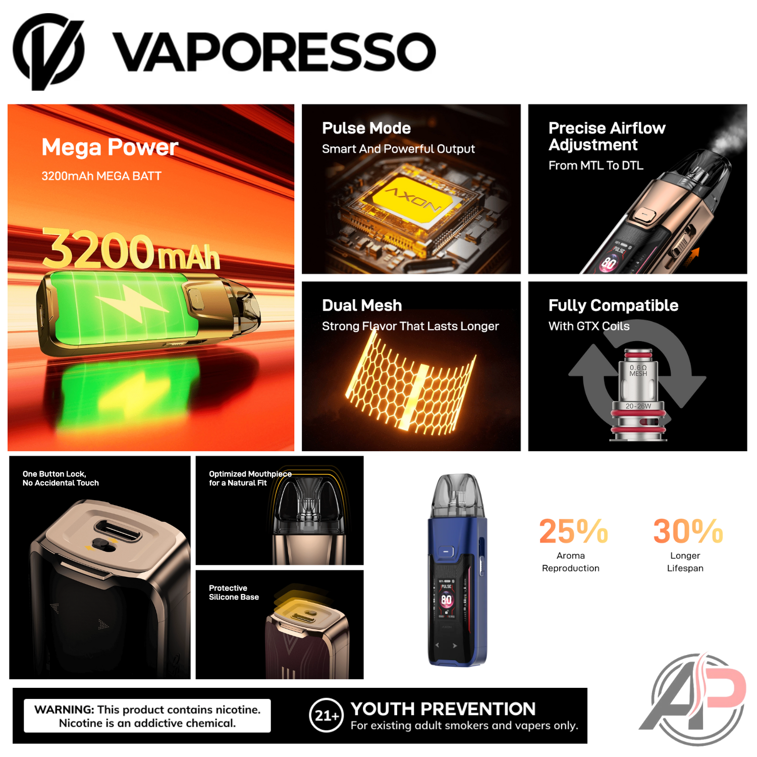 Vaporesso Luxe XR Max 2 Pod System Starter Kit Device Apvs Vaporesso Luxe XR Max 2 Pod System Starter Kit Device Apvs