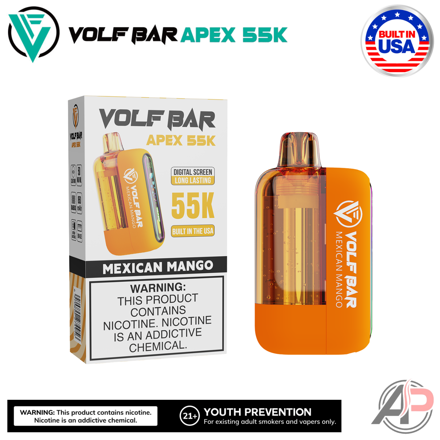 Volf Bar Apex 55,000 Puffs Disposable Vape Device