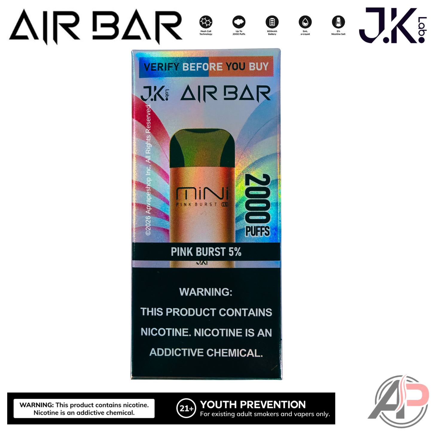 Air Bar Mini 2000 Puffs Disposable Vape Device