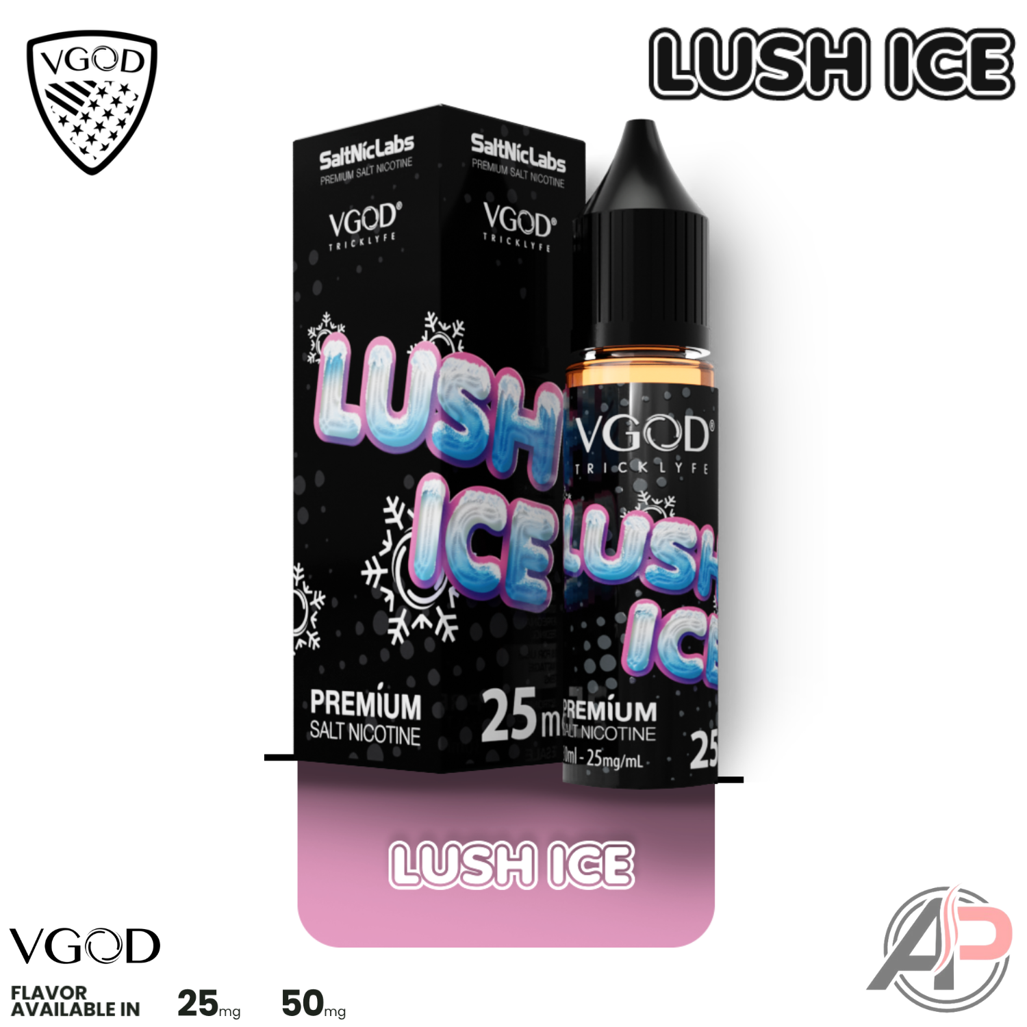 Lush ICE Salt Nic By VGOD Nicotine E-Liquid (30ml) Vape Juice Apvs Lush ICE Salt Nic By VGOD Nicotine E-Liquid (30ml) Vape Juice Apvs