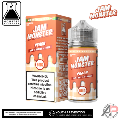 Peach E-Liquid By Jam Monster Vape Labs 100mL Apvs Peach E-Liquid By Jam Monster Vape Labs 100mL Apvs