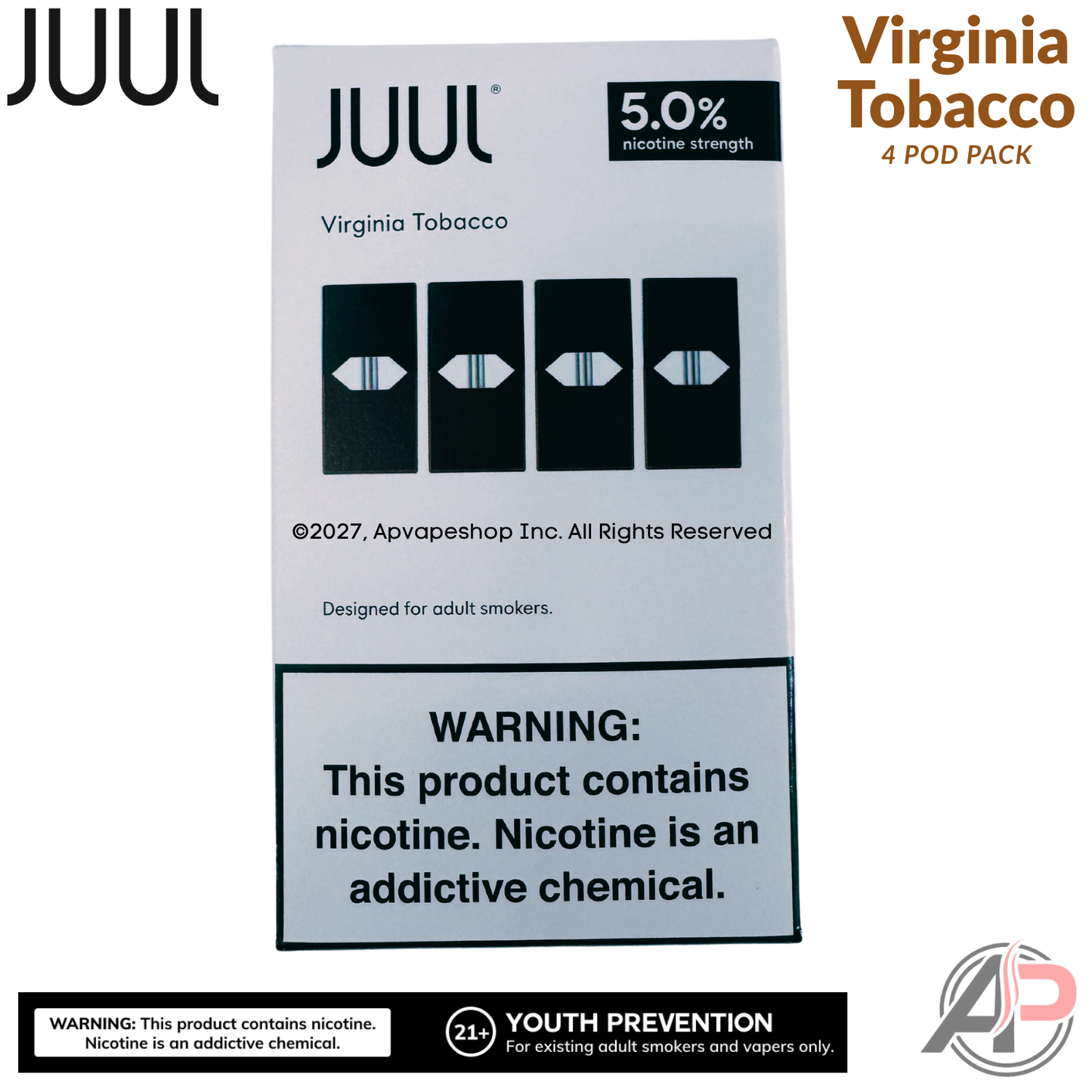 JUUL Pods Virginia Tobacco 4 Pod Pack Virginia Tobacco 5.0%